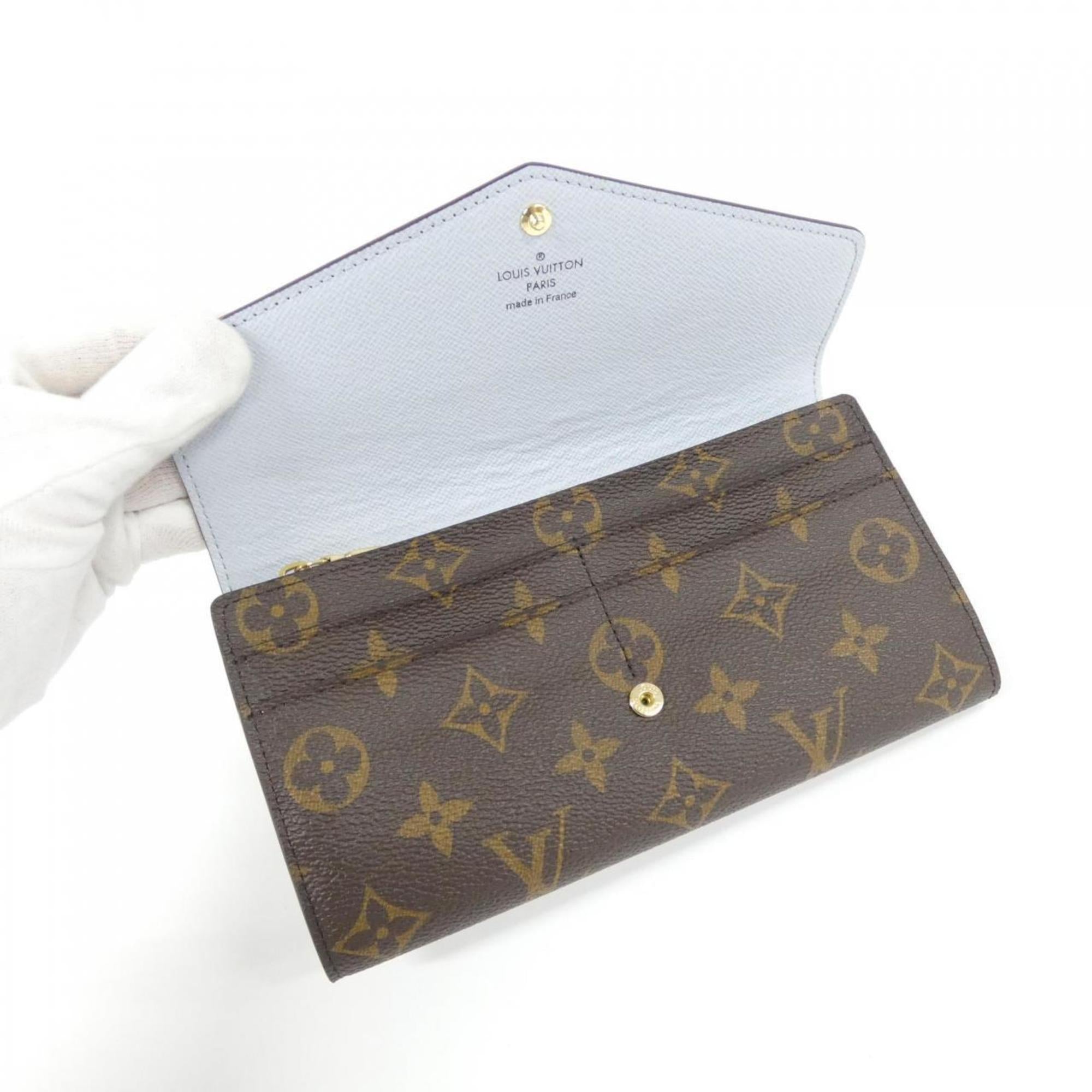 Louis Vuitton Monogram Blue Marron Coated Canvas Long Wallet (Bi-Fold) (Pre-Owned)