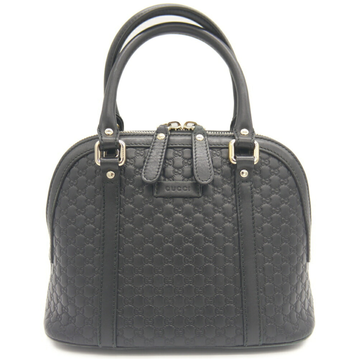 Gucci Black Micro Gg Leather Handbag Shoulder Bag (Pre-Owned)