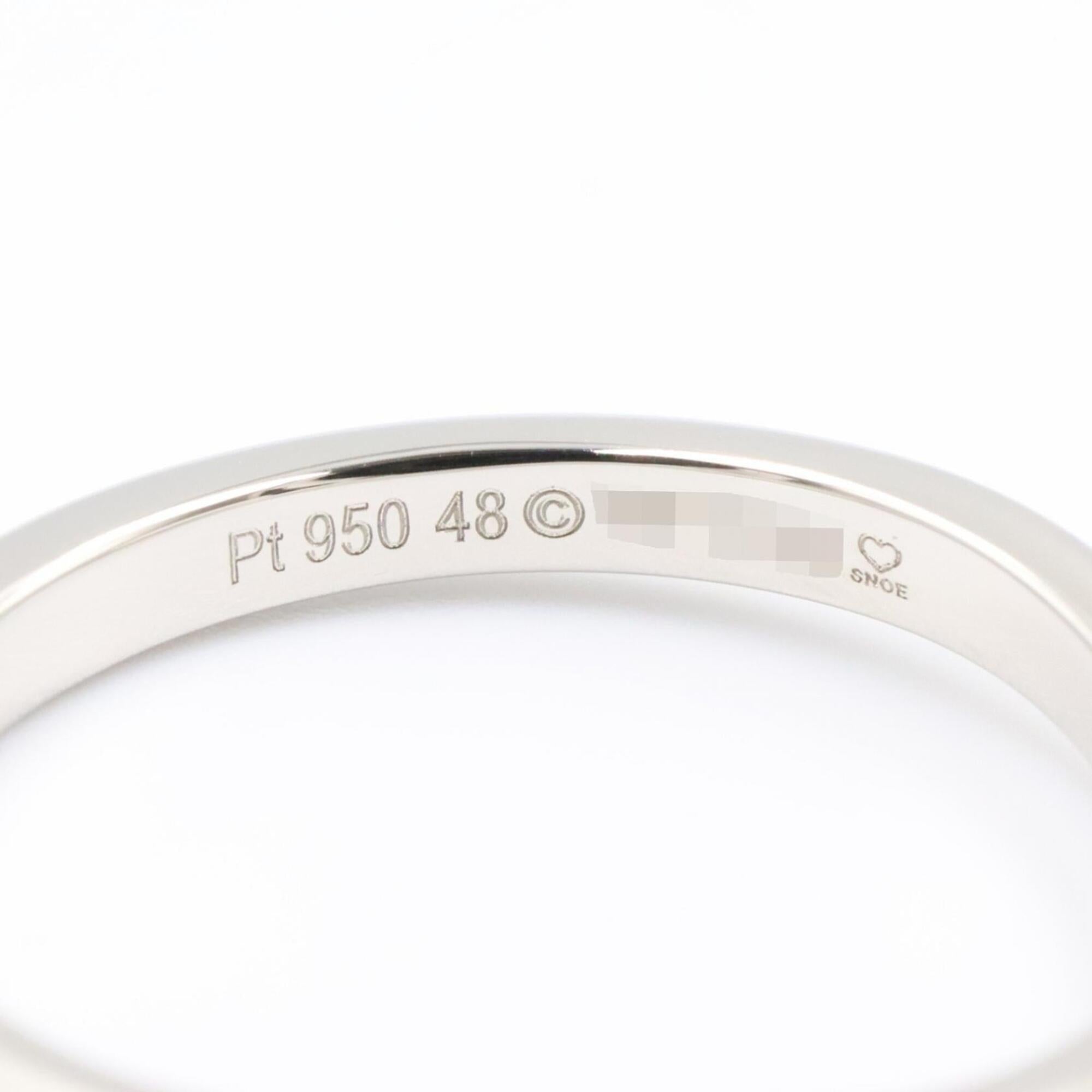 Cartier Silver Clear Platinum 950 Band Ring (Pre-Owned)
