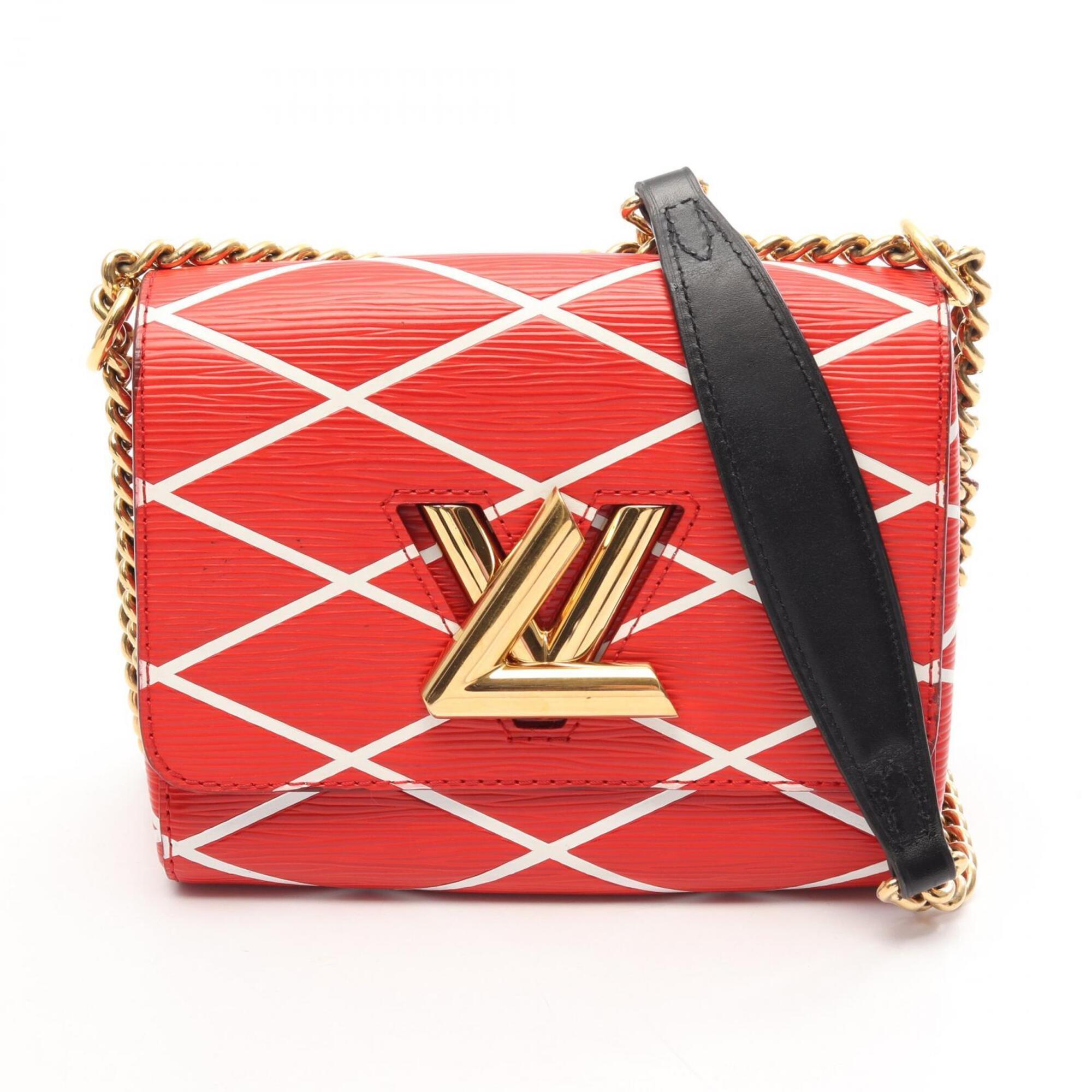 Louis Vuitton Red Color White Leather Handbag Shoulder Bag (Pre-Owned)