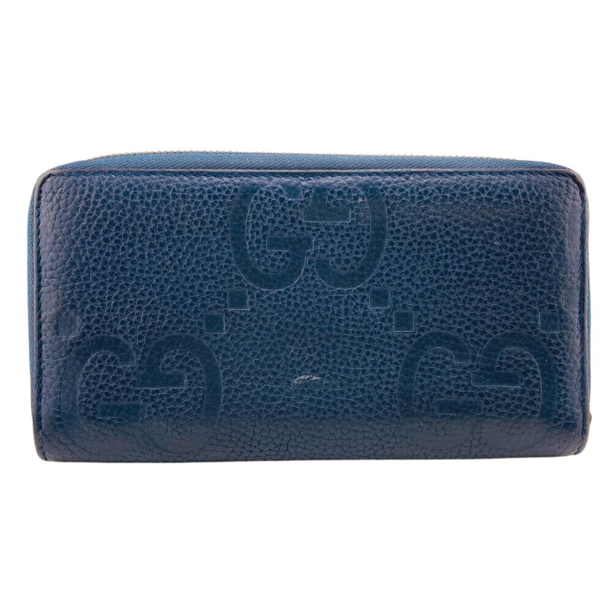 Gucci Navy Leather Long Wallet (Bi-Fold) (Pre-Owned)