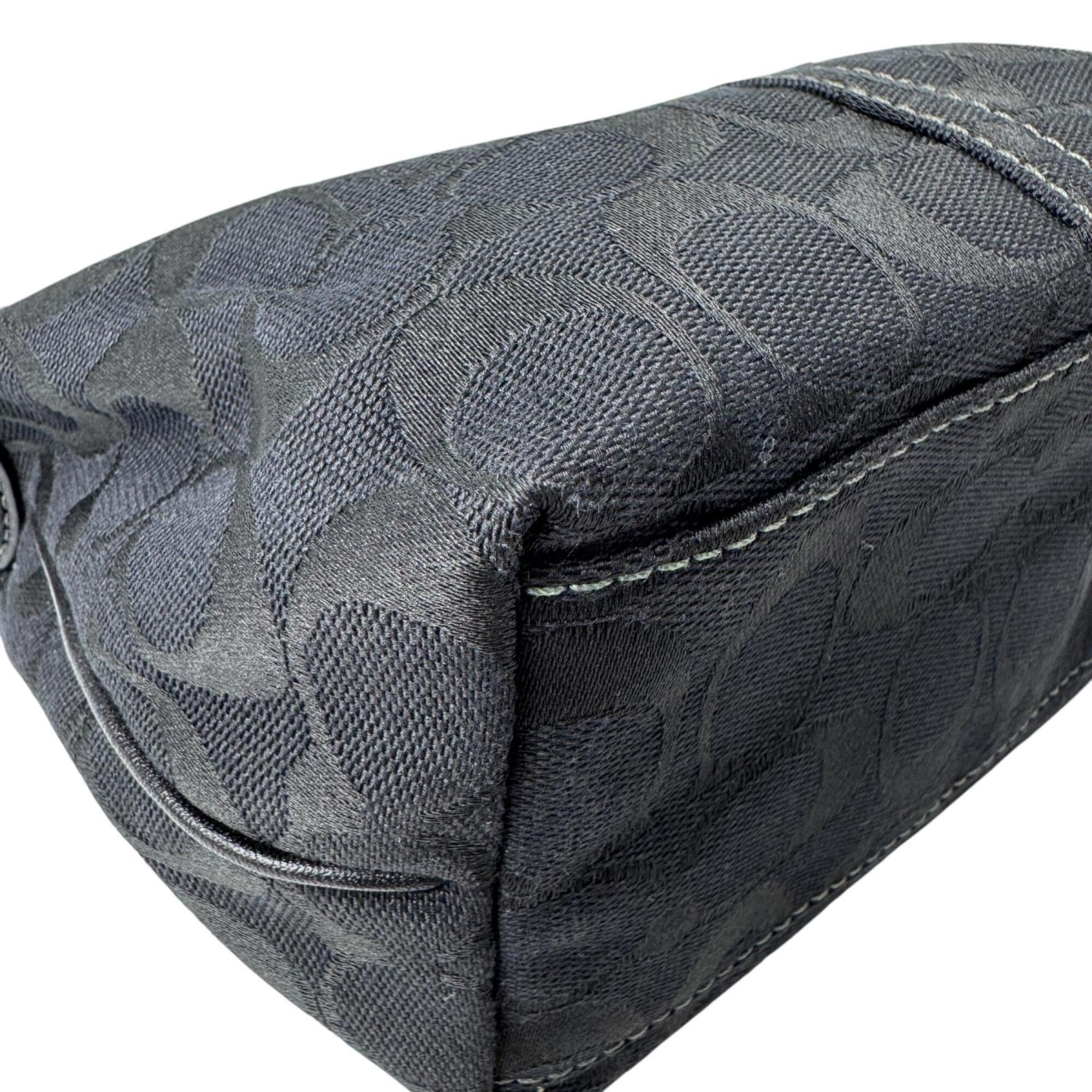 Coach Black Canvas Leather Handbag Pouch Shoulder Bag (Pre-Owned)