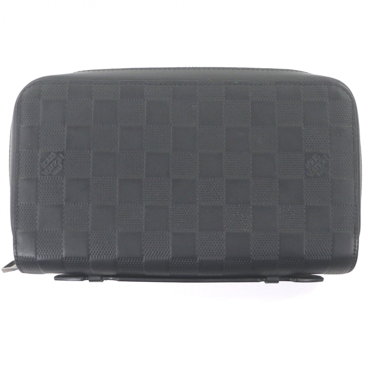 Louis Vuitton Damier Infini Black Leather Long Wallet (Bi-Fold) (Pre-Owned)