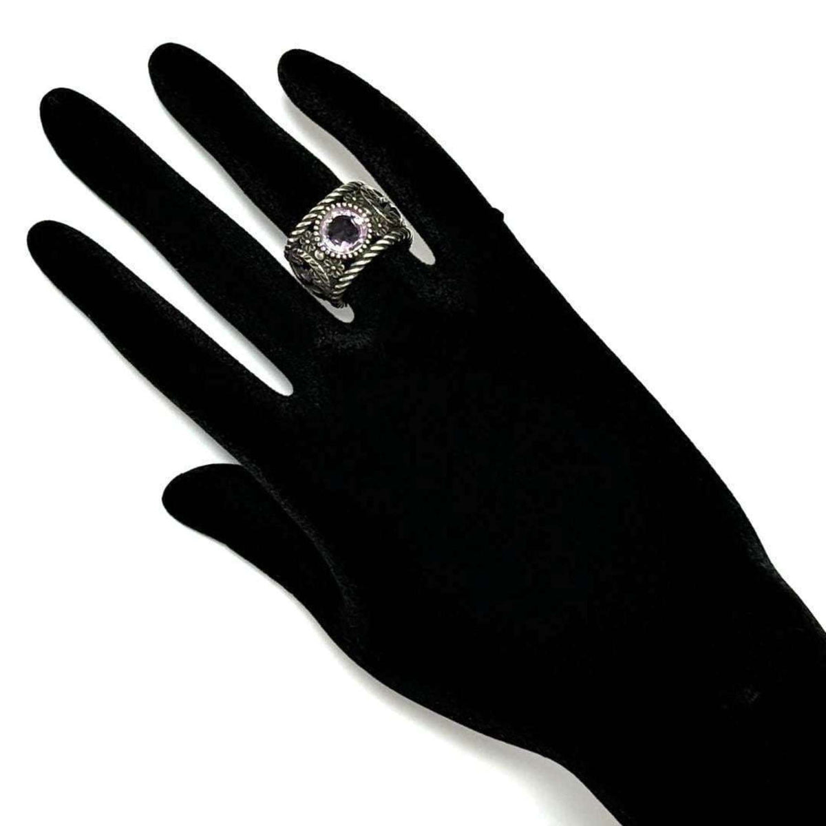 Gucci Silver Rhinestone Silver 925 Band Ring (Pre-Owned)