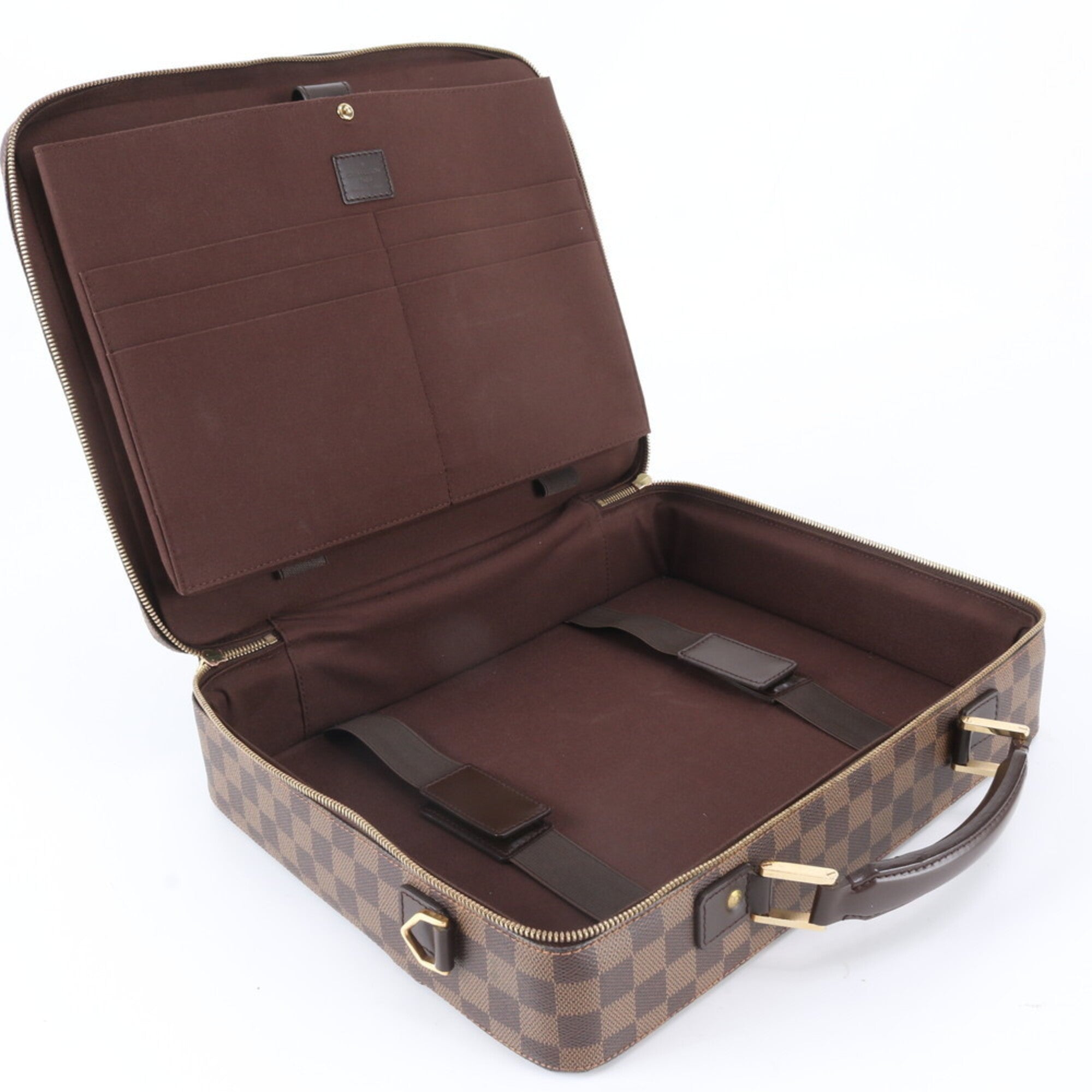 Louis Vuitton Brown Galle Coated Canvas Leather Handbag (Pre-Owned)
