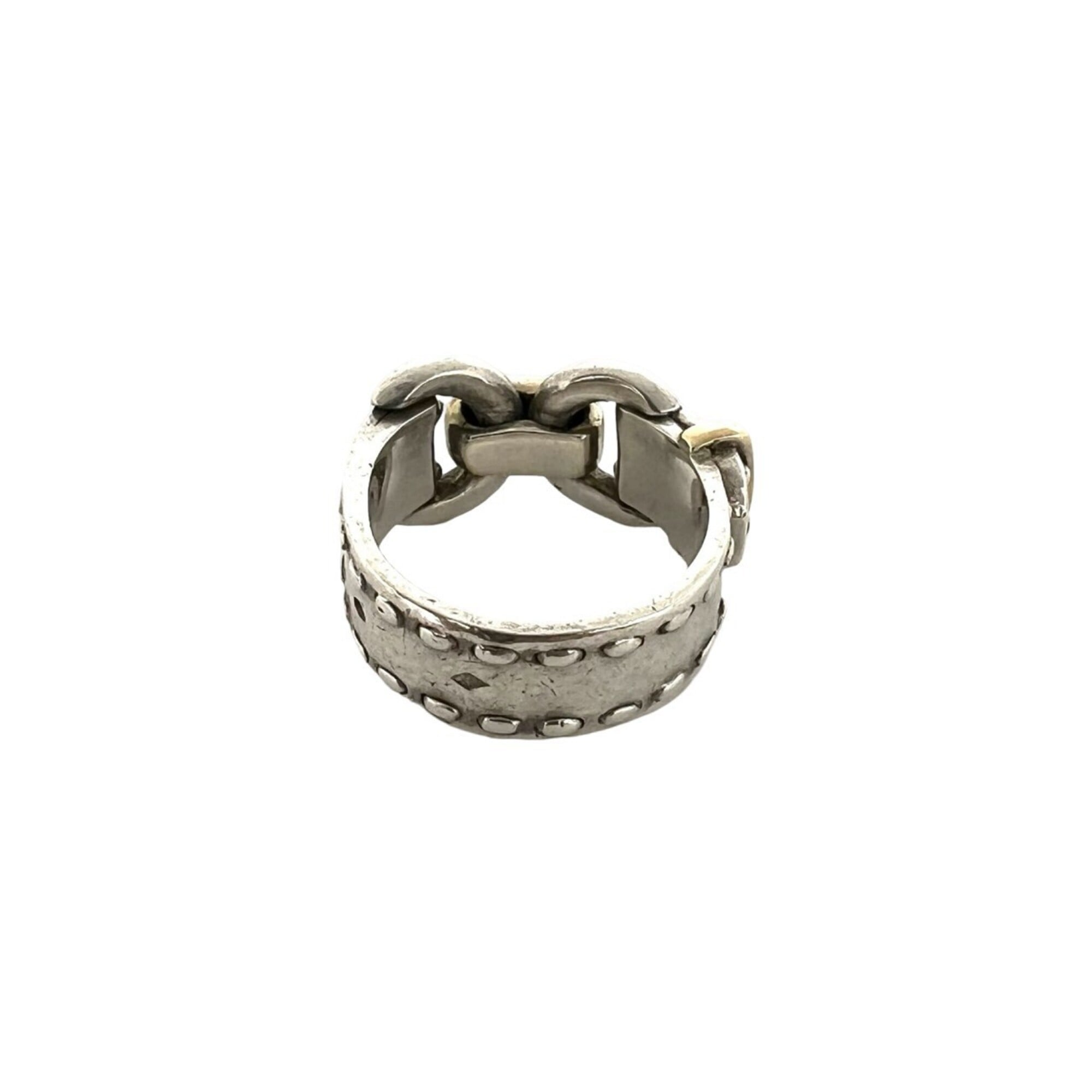 Hermes Gold Silver Yellow Gold (18K) Silver 925 Band Ring (Pre-Owned)