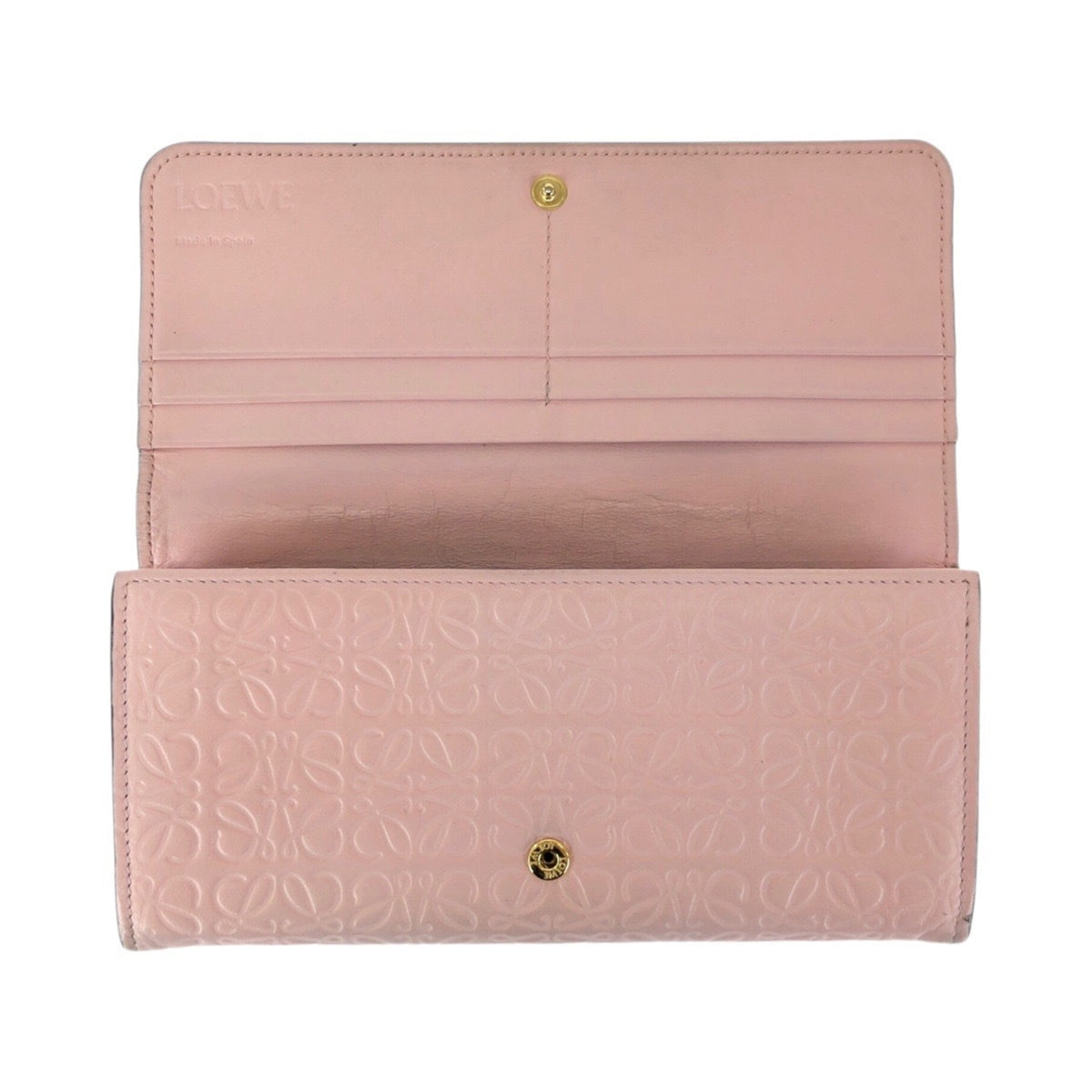 Loewe Pink Leather Long Wallet (Bi-Fold) (Pre-Owned)
