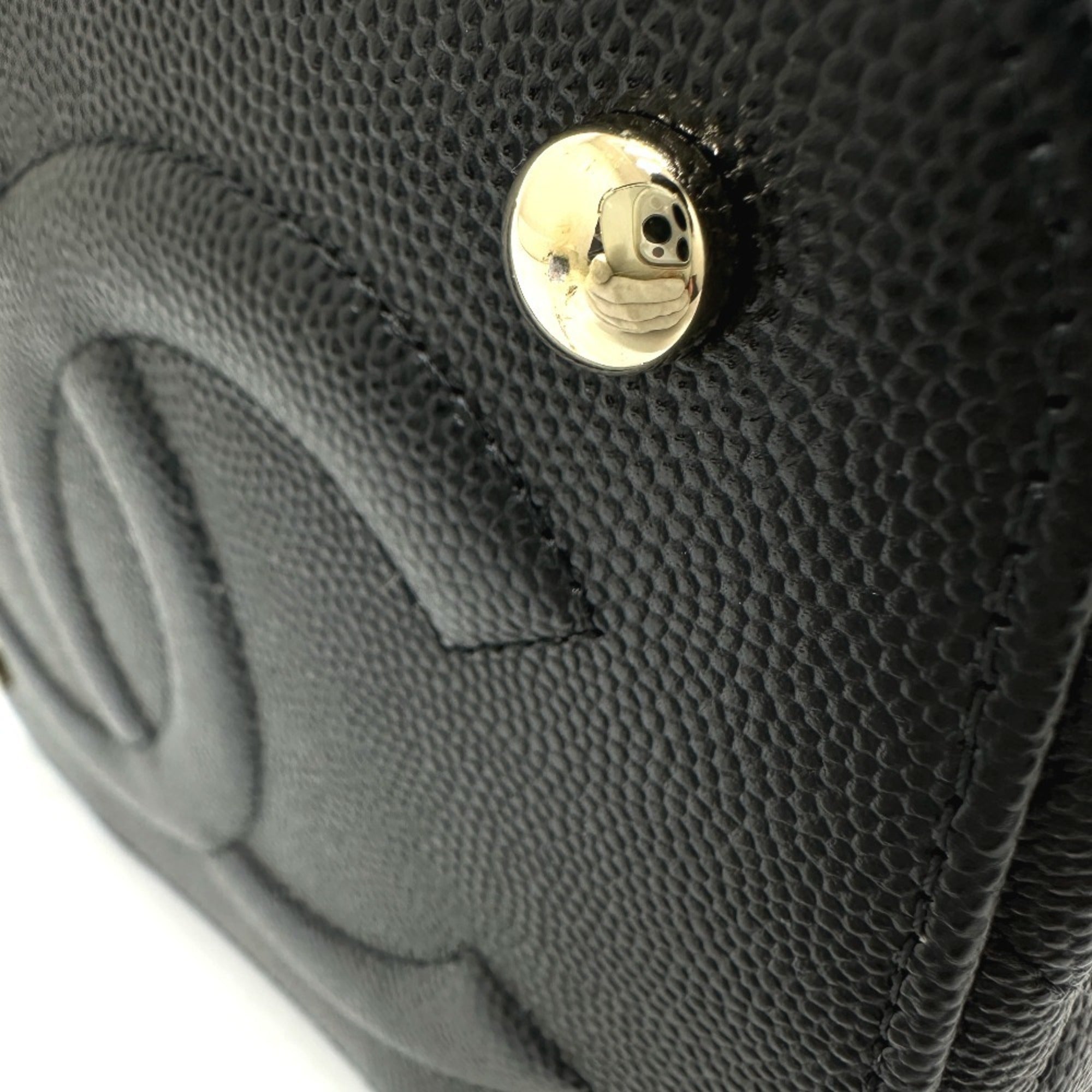 Chanel Matelasse Black Caviar Leather Handbag Shoulder Bag Vanity Bag (Pre-Owned)