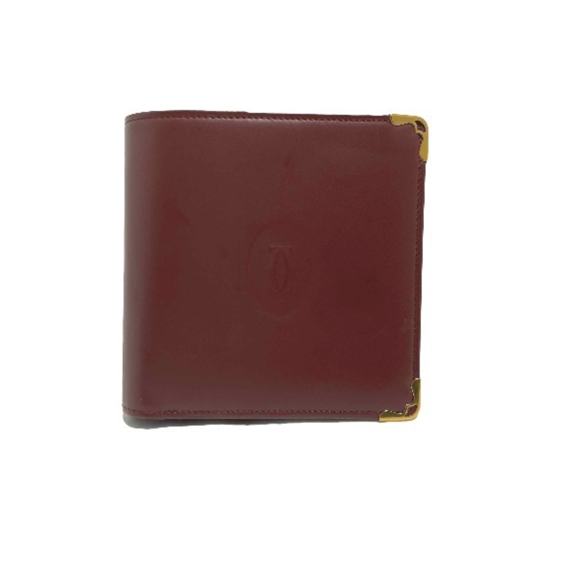 Cartier Wine Red Leather Wallet (Bi-Fold) (Pre-Owned)