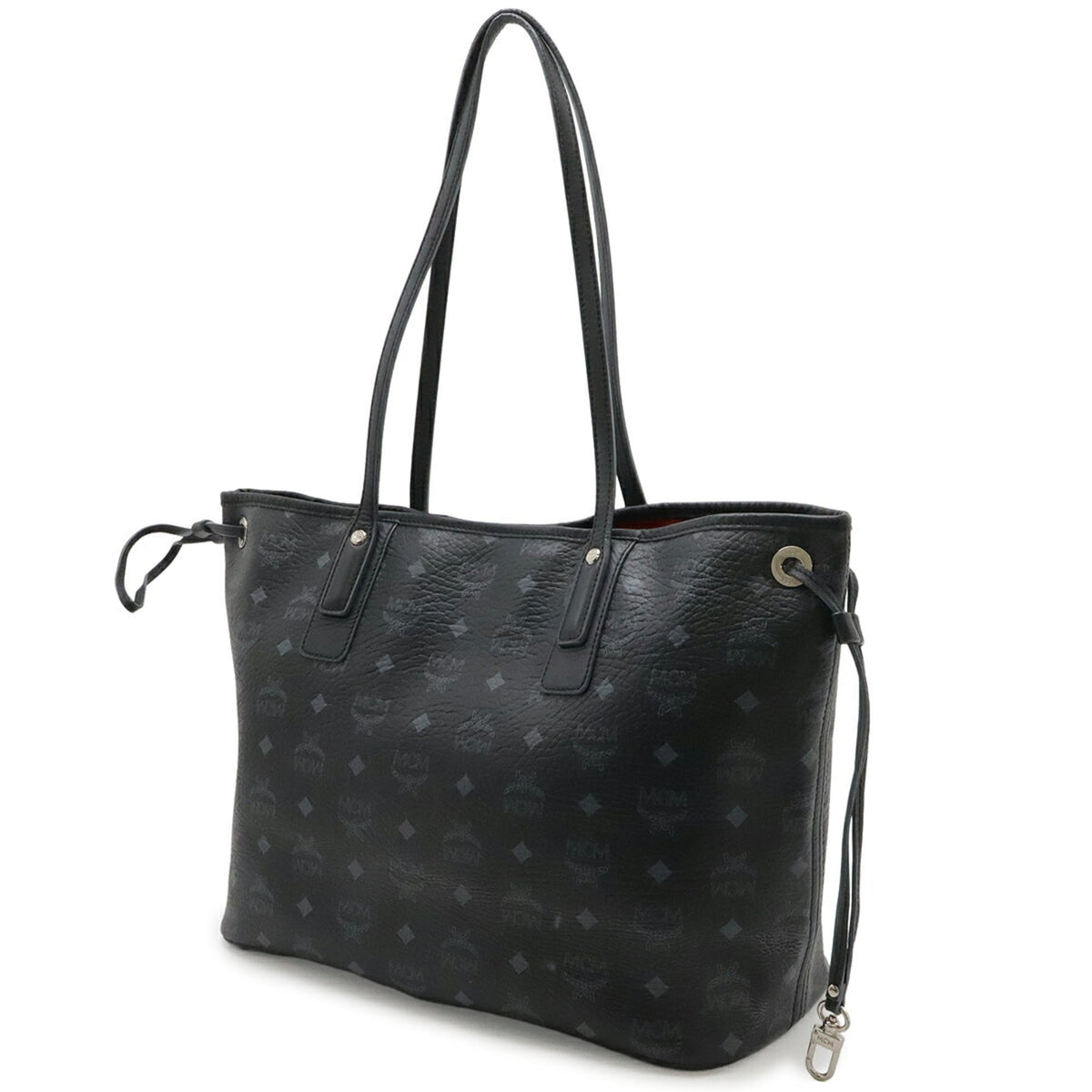 Mcm Visetos Black Gray Pvc Leather Shoulder Bag Tote Bag (Pre-Owned)