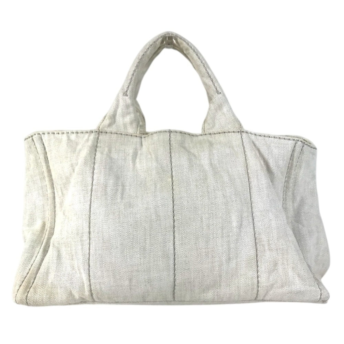 Prada White Cotton Handbag Tote Bag (Pre-Owned)