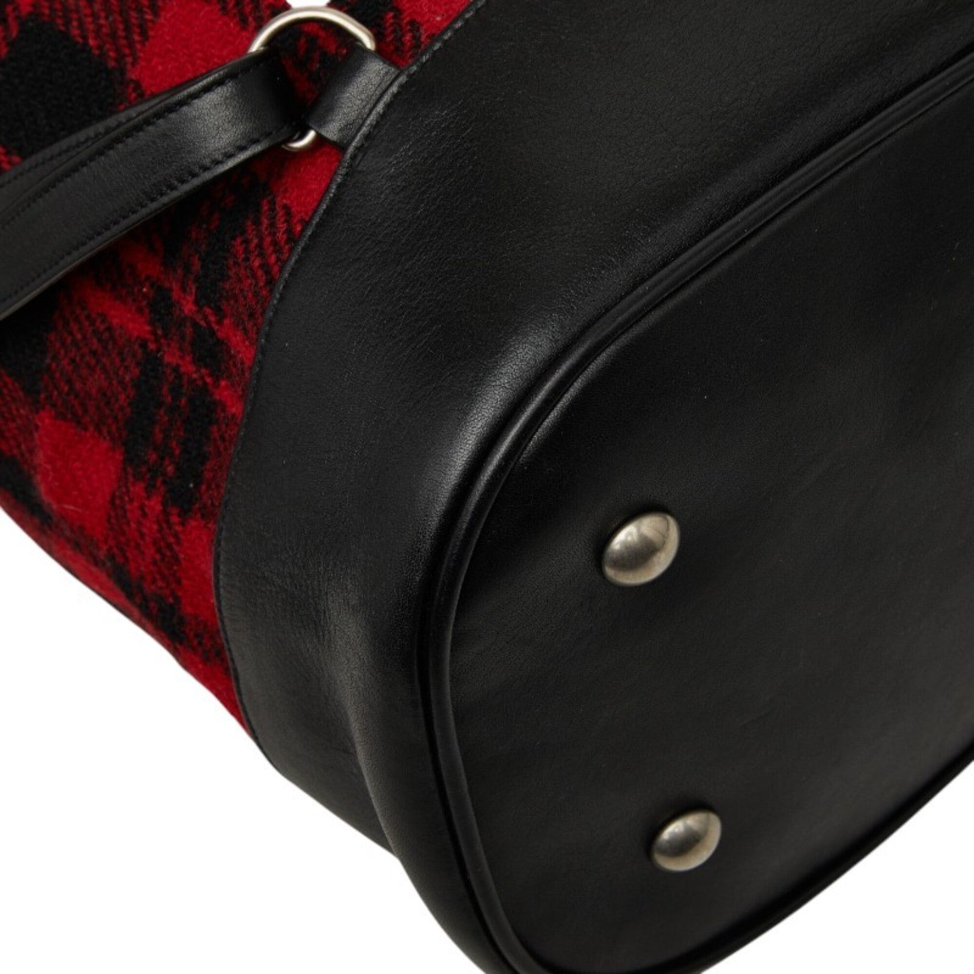 Saint Laurent Red Color Leather Wool Backpack (Pre-Owned)