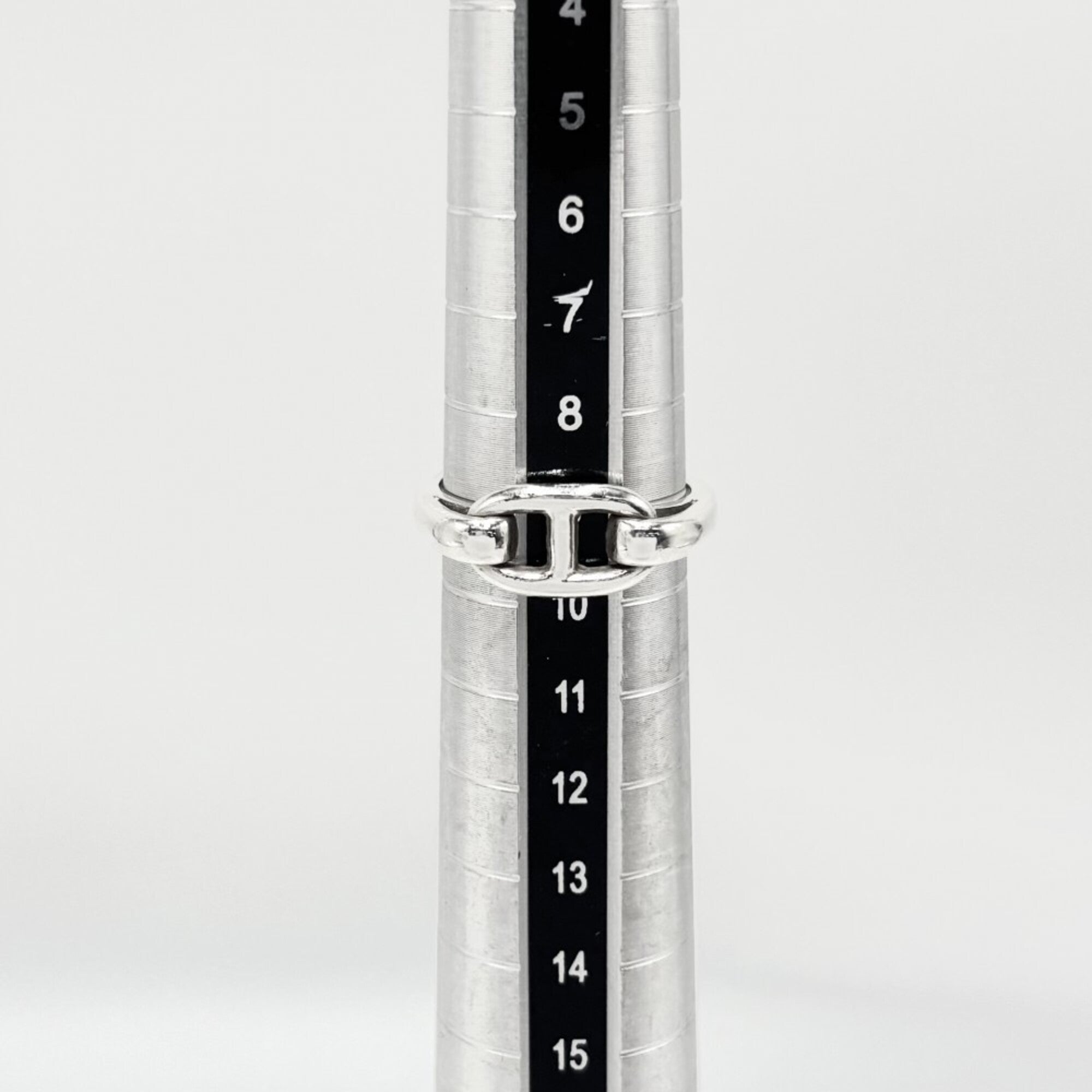 Hermes Silver 925 Band Ring (Pre-Owned)