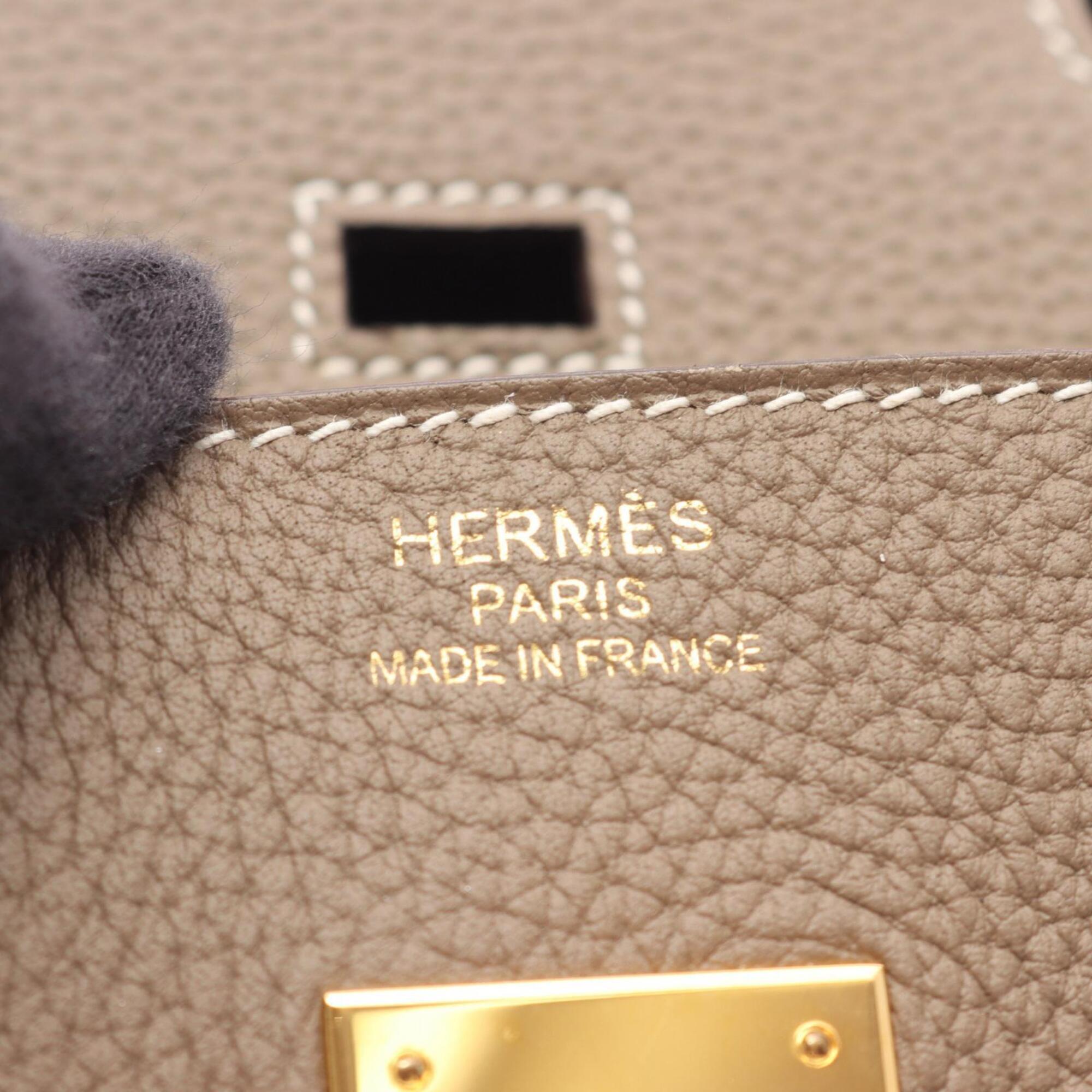Hermes Gray Togo Leather Handbag (Pre-Owned)