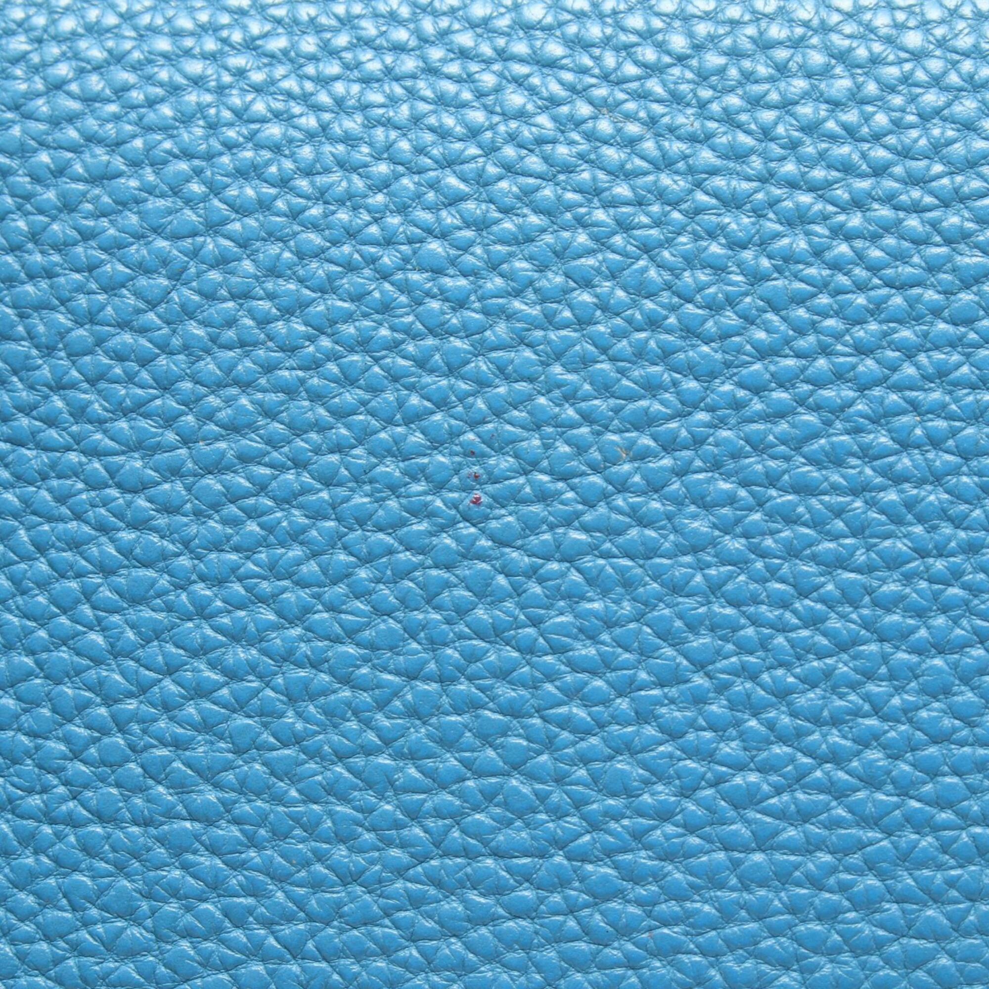 Hermes Blue Blue Jean Taurillon Clemence Leather Leather Long Wallet (Bi-Fold) (Pre-Owned)