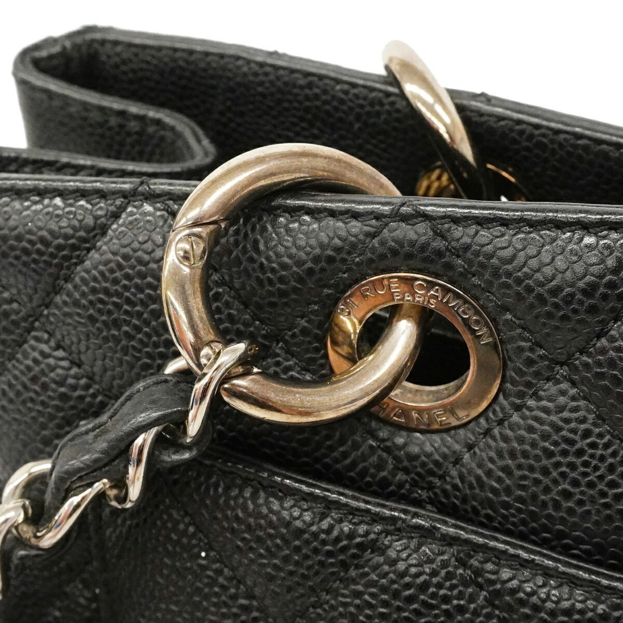Chanel Black Grained Calfskin Tote Bag (Pre-Owned)
