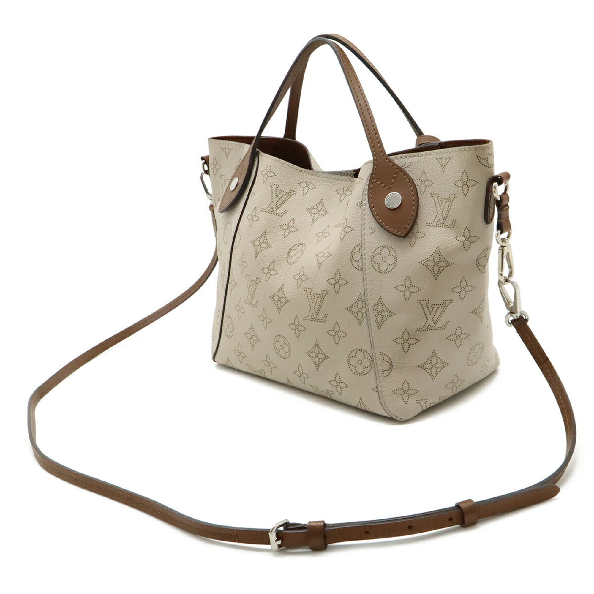Louis Vuitton Light Beige Mahina Leather Handbag Pouch Shoulder Bag (Pre-Owned)
