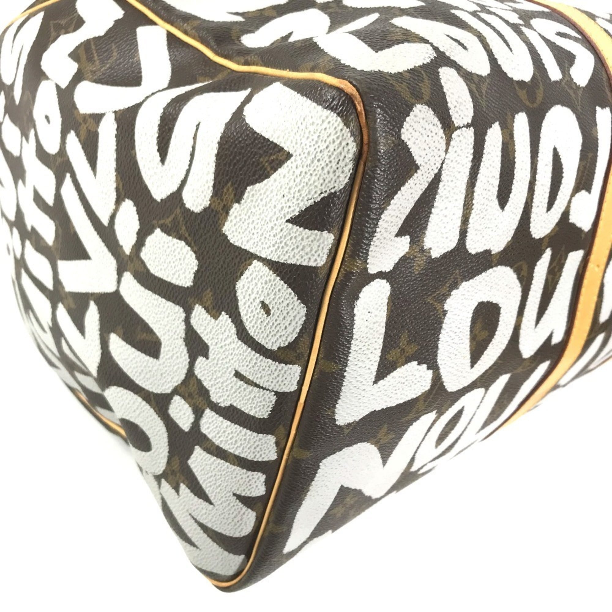 Louis Vuitton Brown White Monogram Canvas Boston Bag (Pre-Owned)