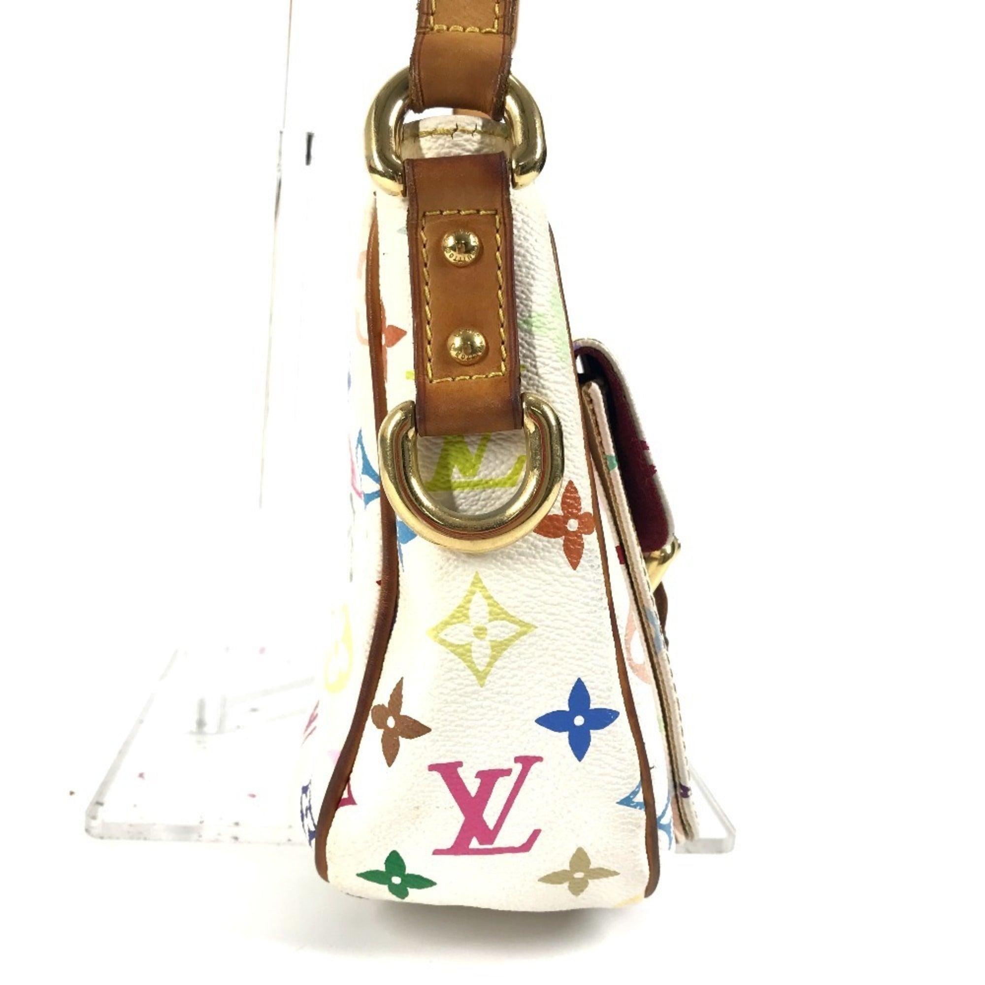 Louis Vuitton White Coated Canvas Shoulder Bag (Pre-Owned)