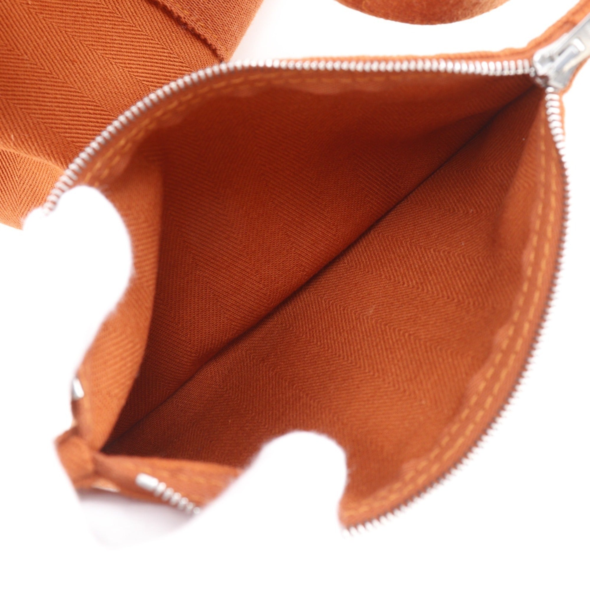 Hermes Valparaiso Orange Toile Chevron Leather Handbag (Pre-Owned)