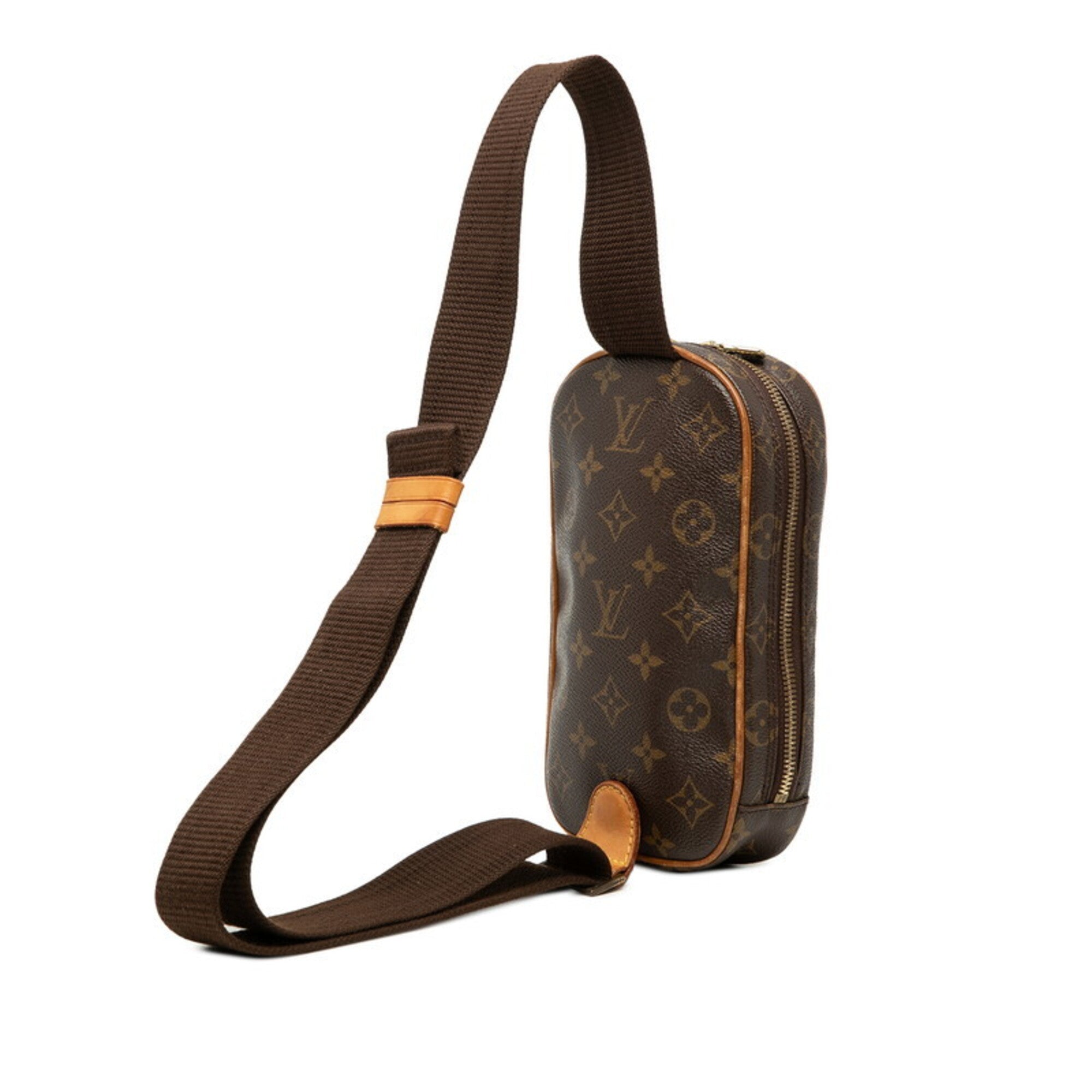Louis Vuitton Brown Pvc Leather Pochette Sling Bag (Pre-Owned)