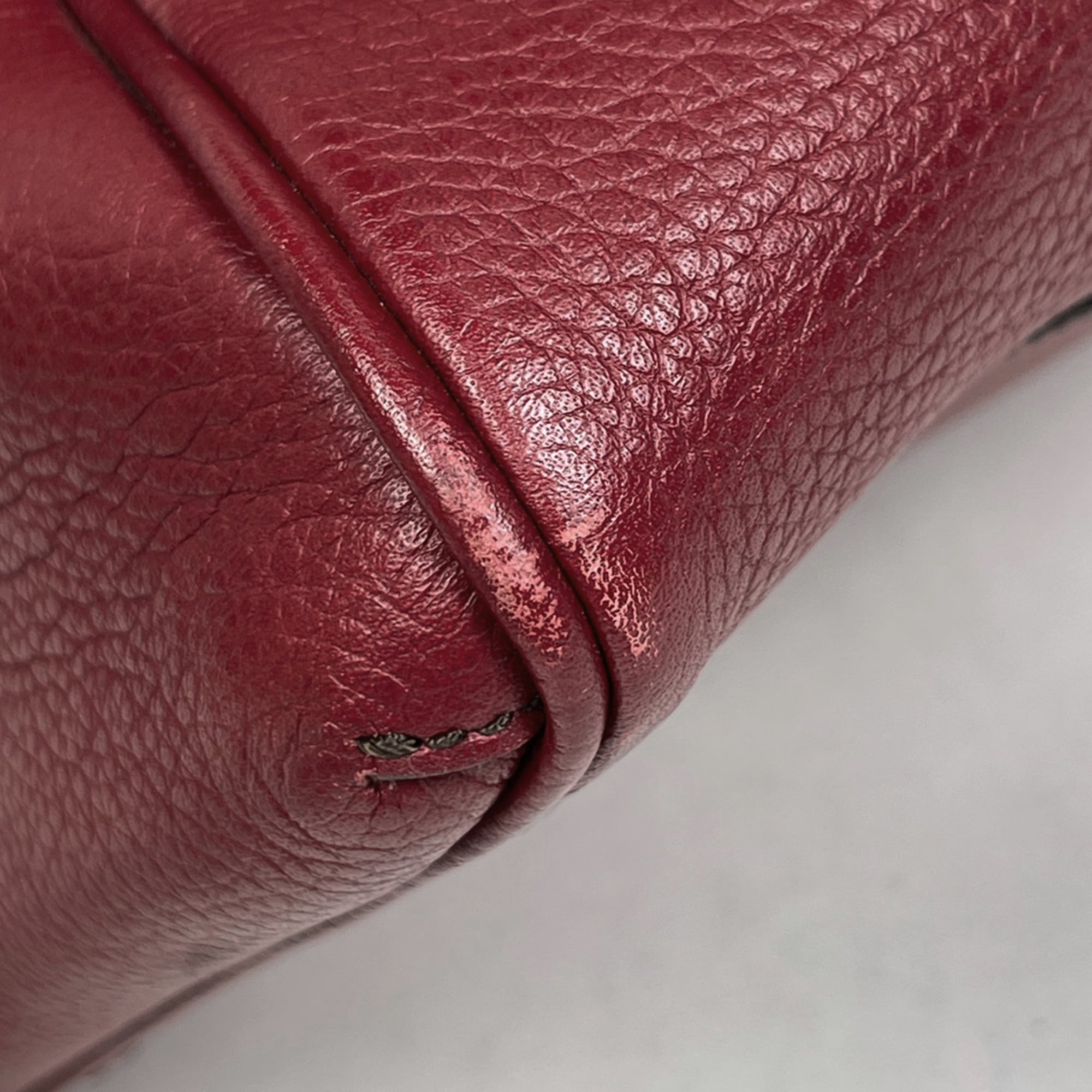 Cartier Marcello Red Color Leather Handbag (Pre-Owned)