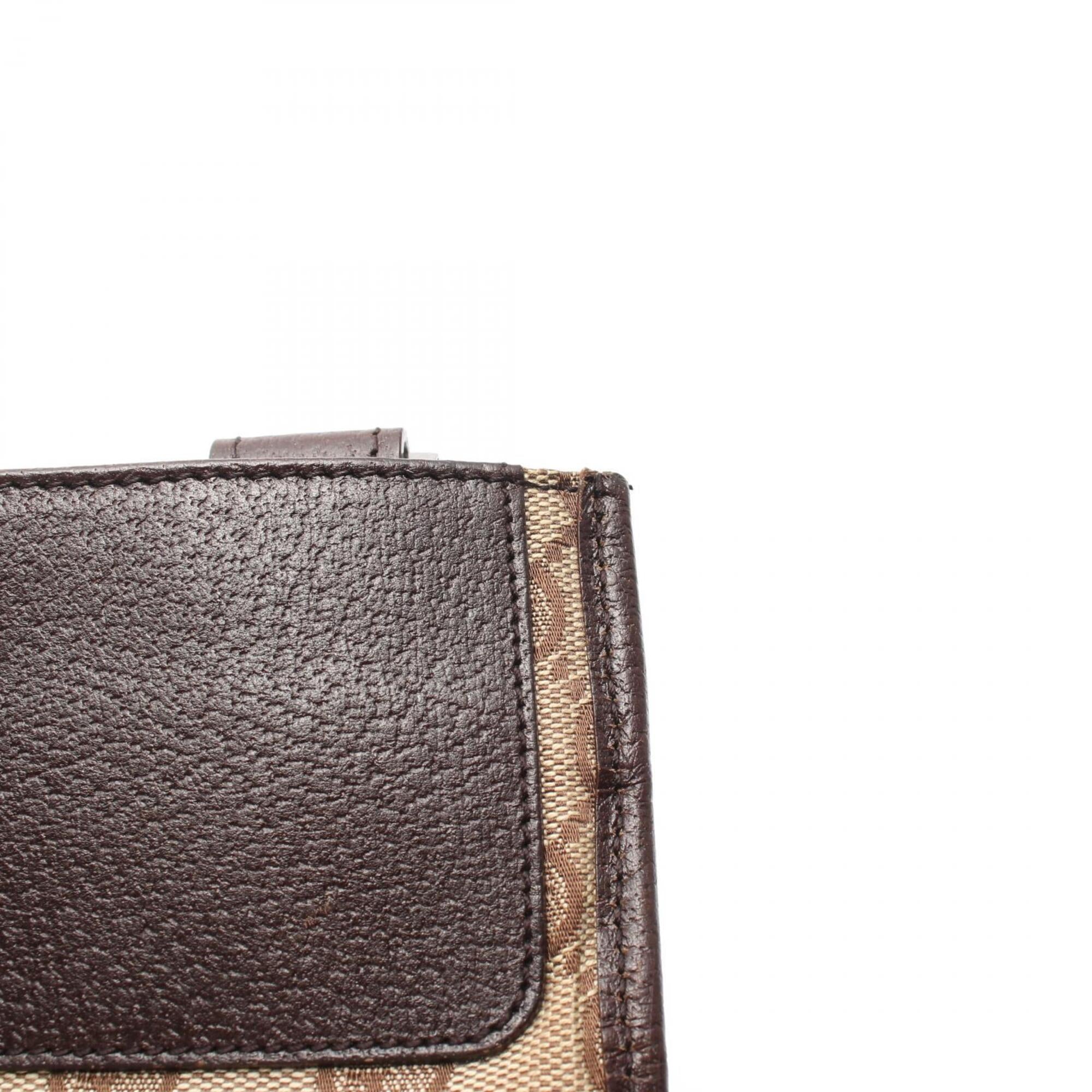 Gucci Beige Brown Canvas Leather Handbag Shoulder Bag (Pre-Owned)