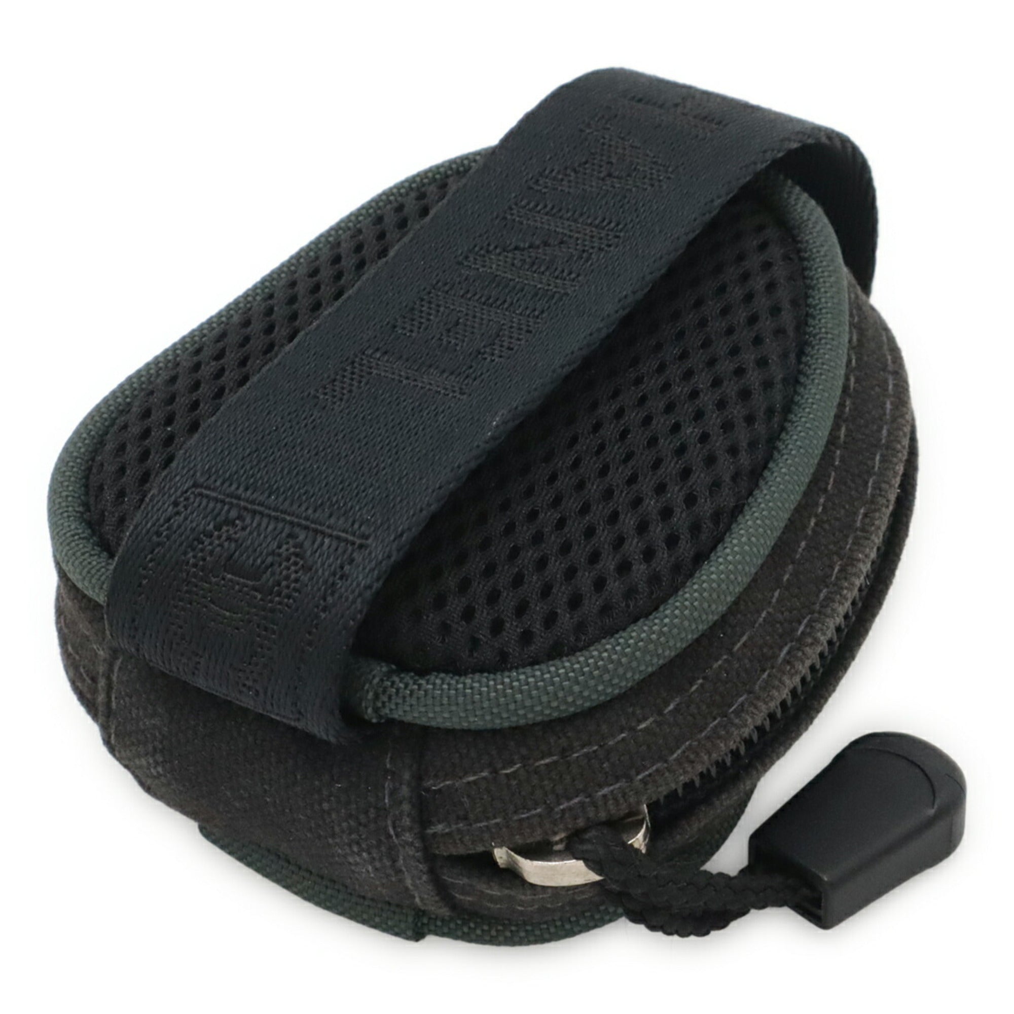 Chanel Black Green Canvas Nylon Pouch (Pre-Owned)