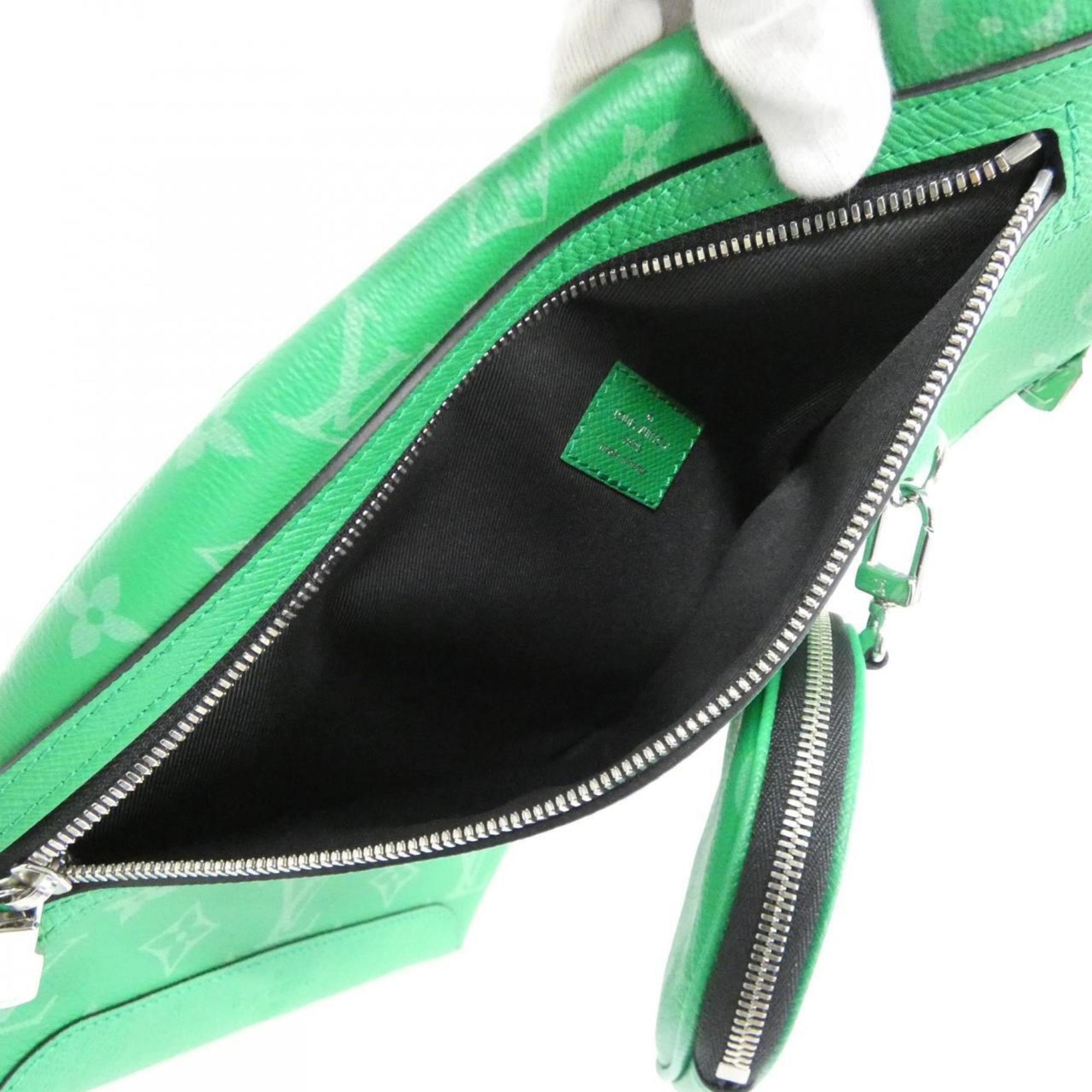 Louis Vuitton Taigarama Vert Coated Canvas Leather Handbag (Pre-Owned)