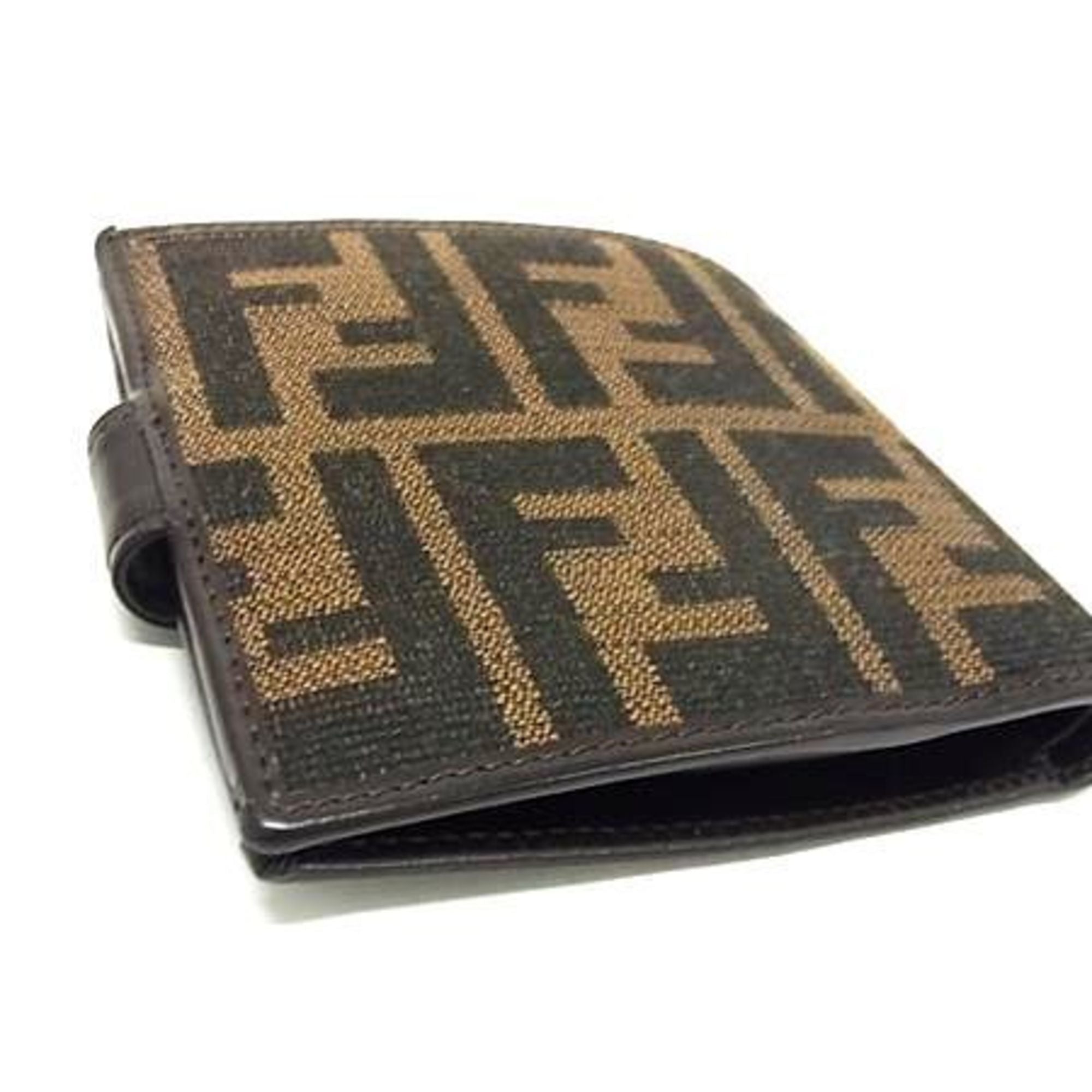 Fendi Zucca Black Brown Canvas Leather Wallet (Bi-Fold) (Pre-Owned)