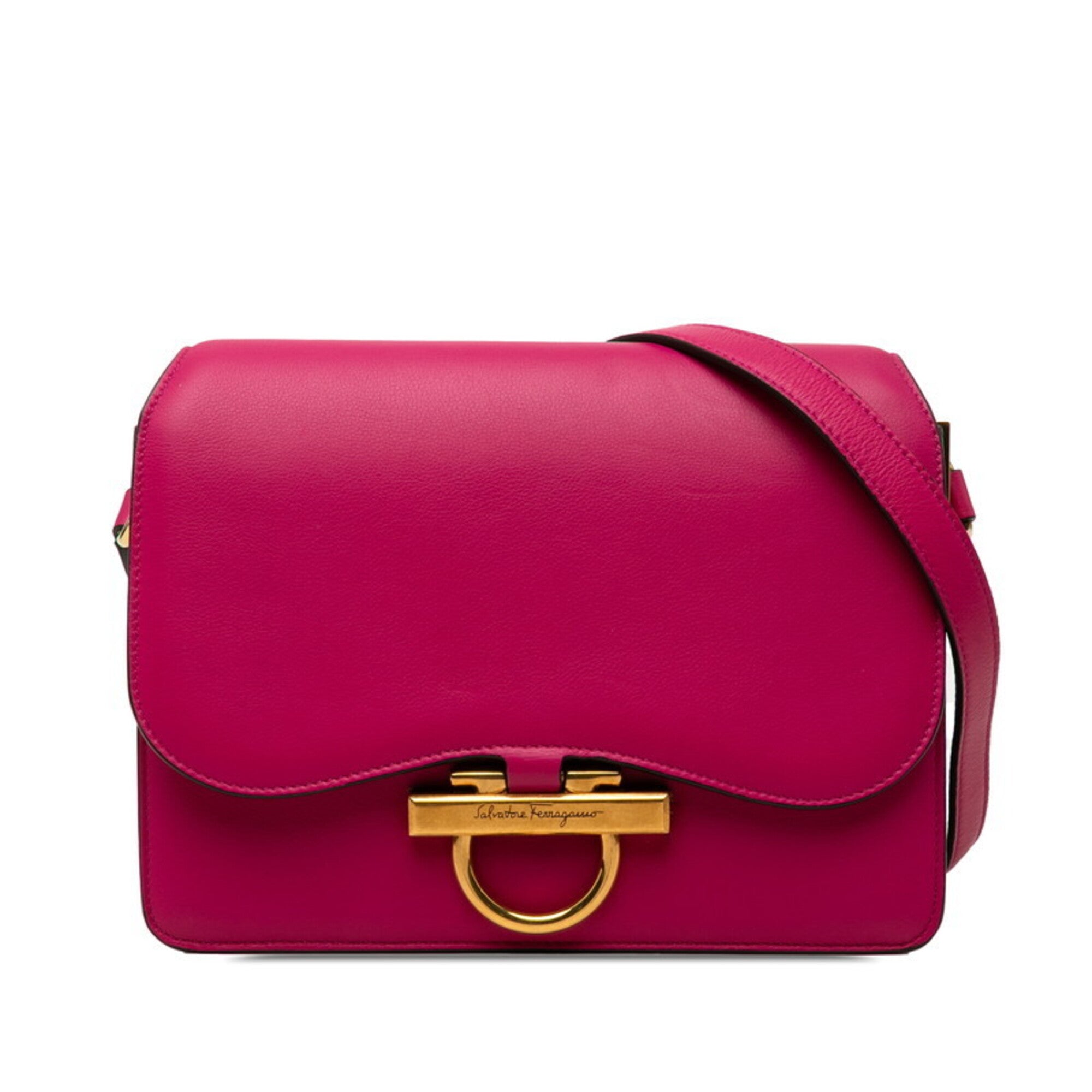 Salvatore Ferragamo Pink Leather Shoulder Bag (Pre-Owned)