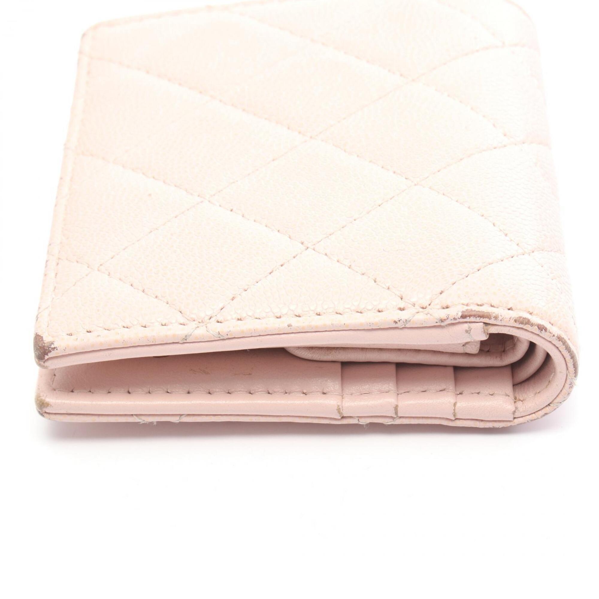 Chanel Pink Grained Calfskin Wallet (Bi-Fold) (Pre-Owned)