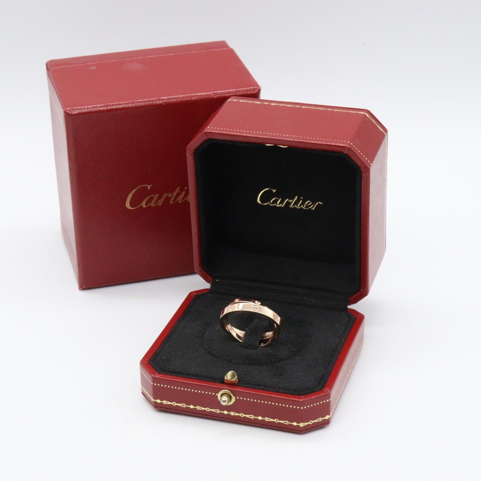 Cartier Gold Clear Pink Band Ring (Pre-Owned)