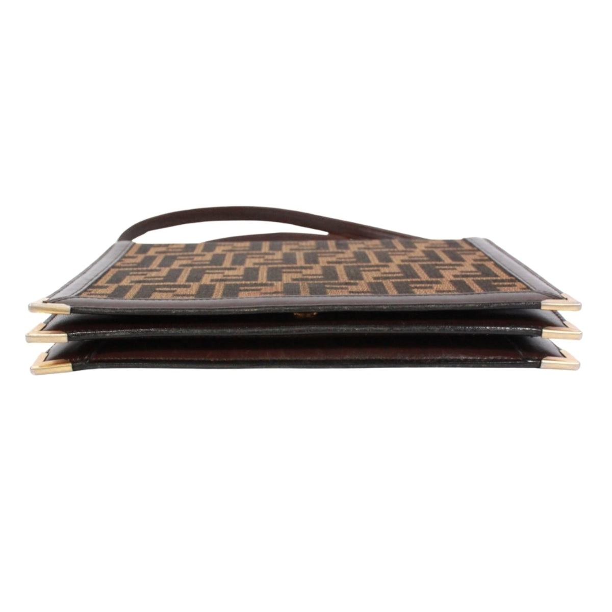 Fendi Brown Canvas Leather Shoulder Bag (Pre-Owned)