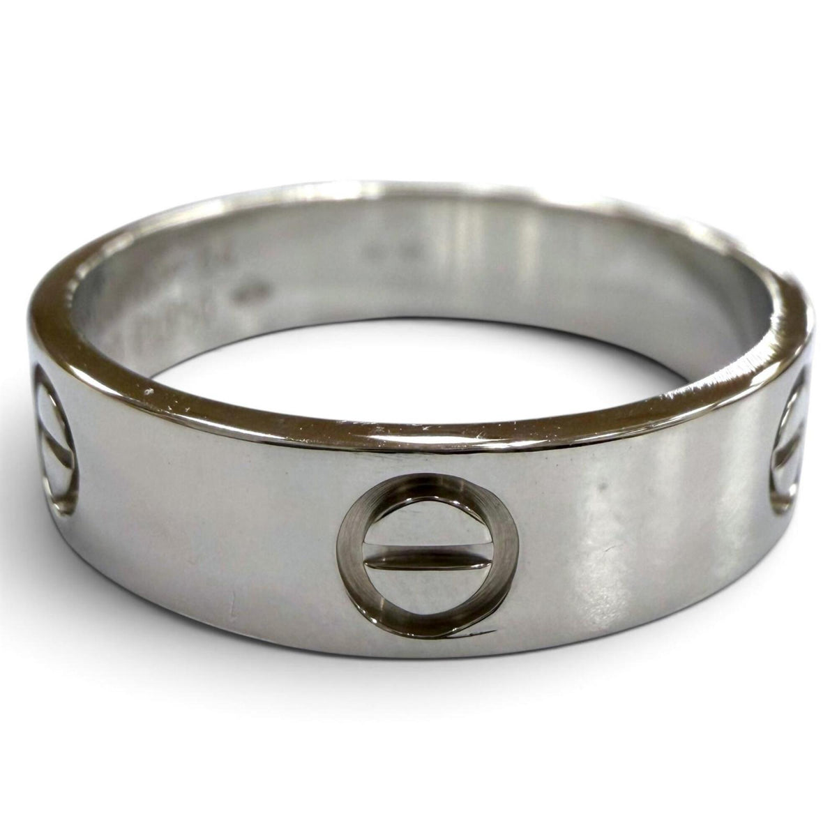 Cartier Silver Platinum 950 Band Ring (Pre-Owned)