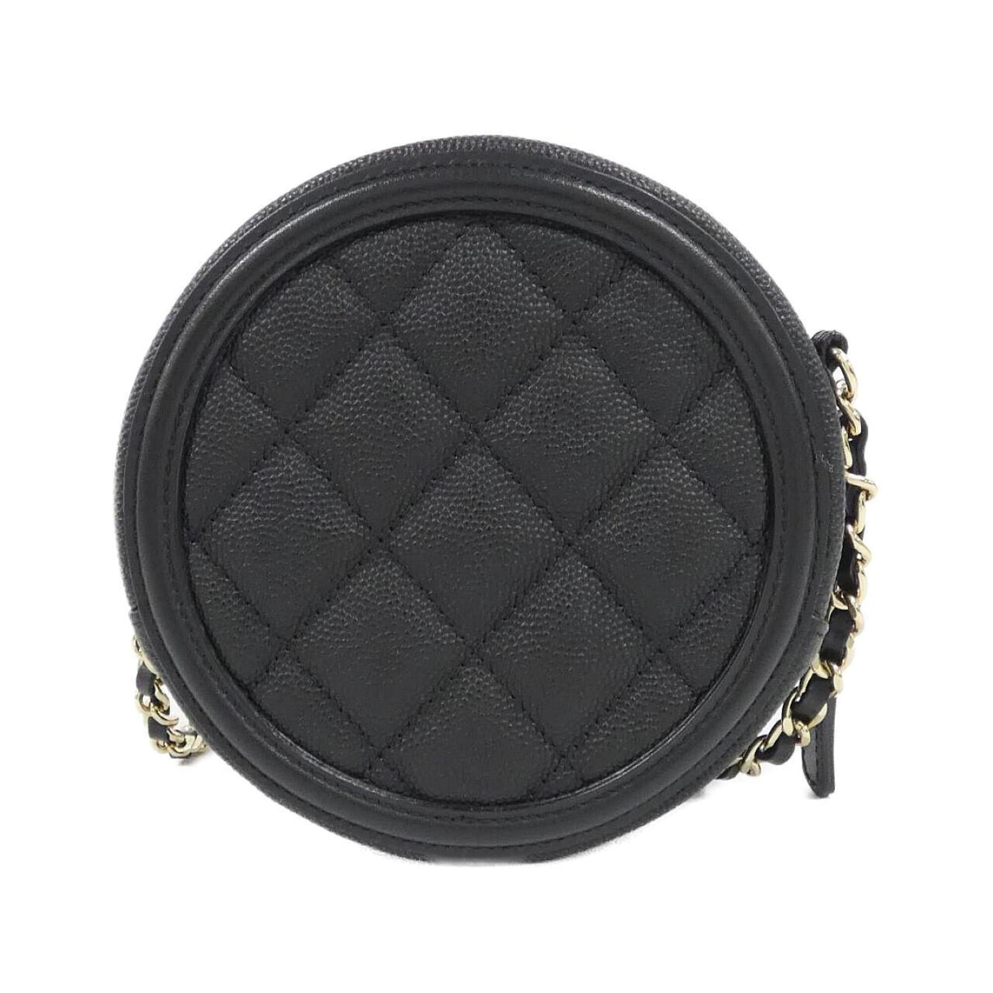 Chanel Black Grained Calfskin Shoulder Bag (Pre-Owned)