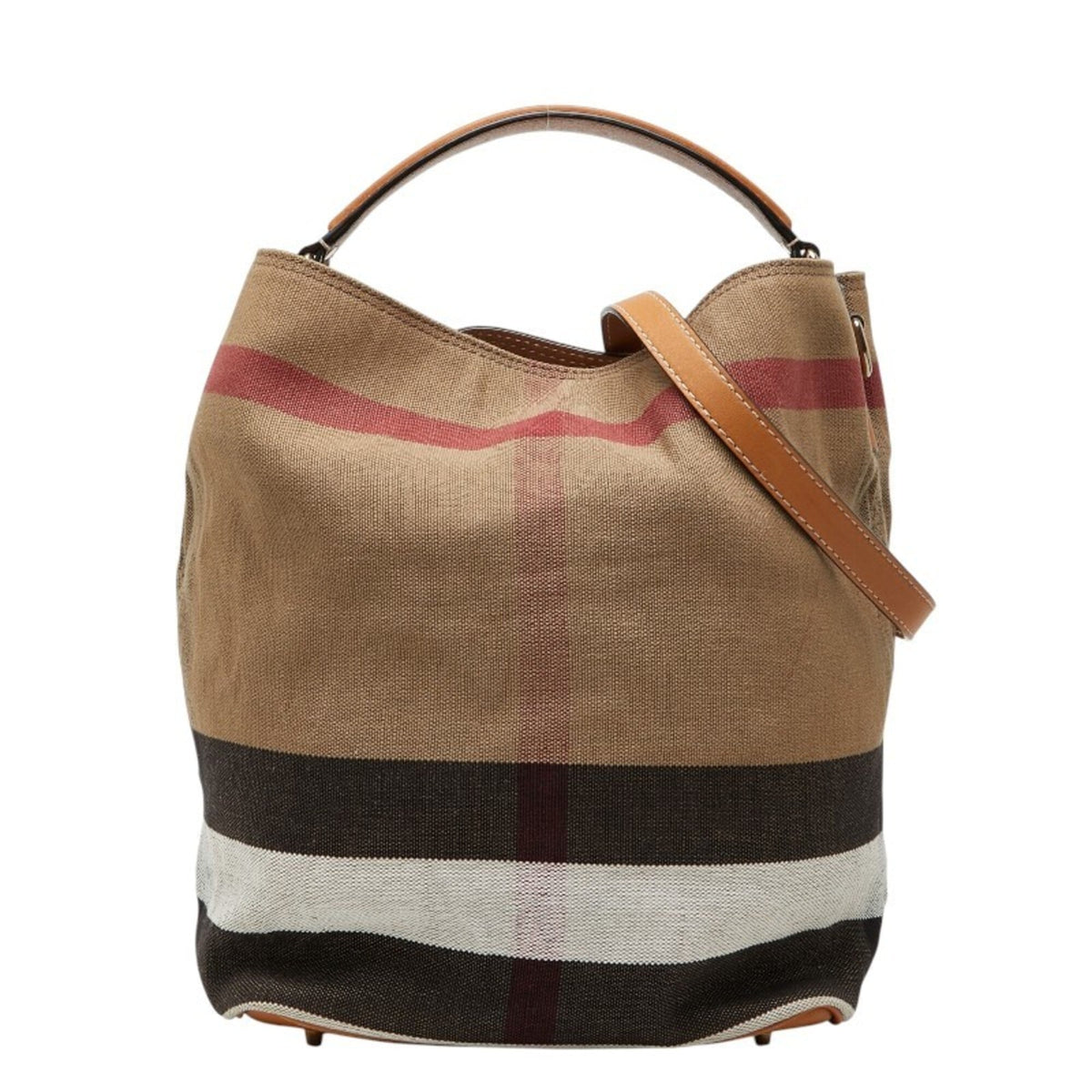 Burberry Beige Canvas Handbag Pouch Shoulder Bag (Pre-Owned)