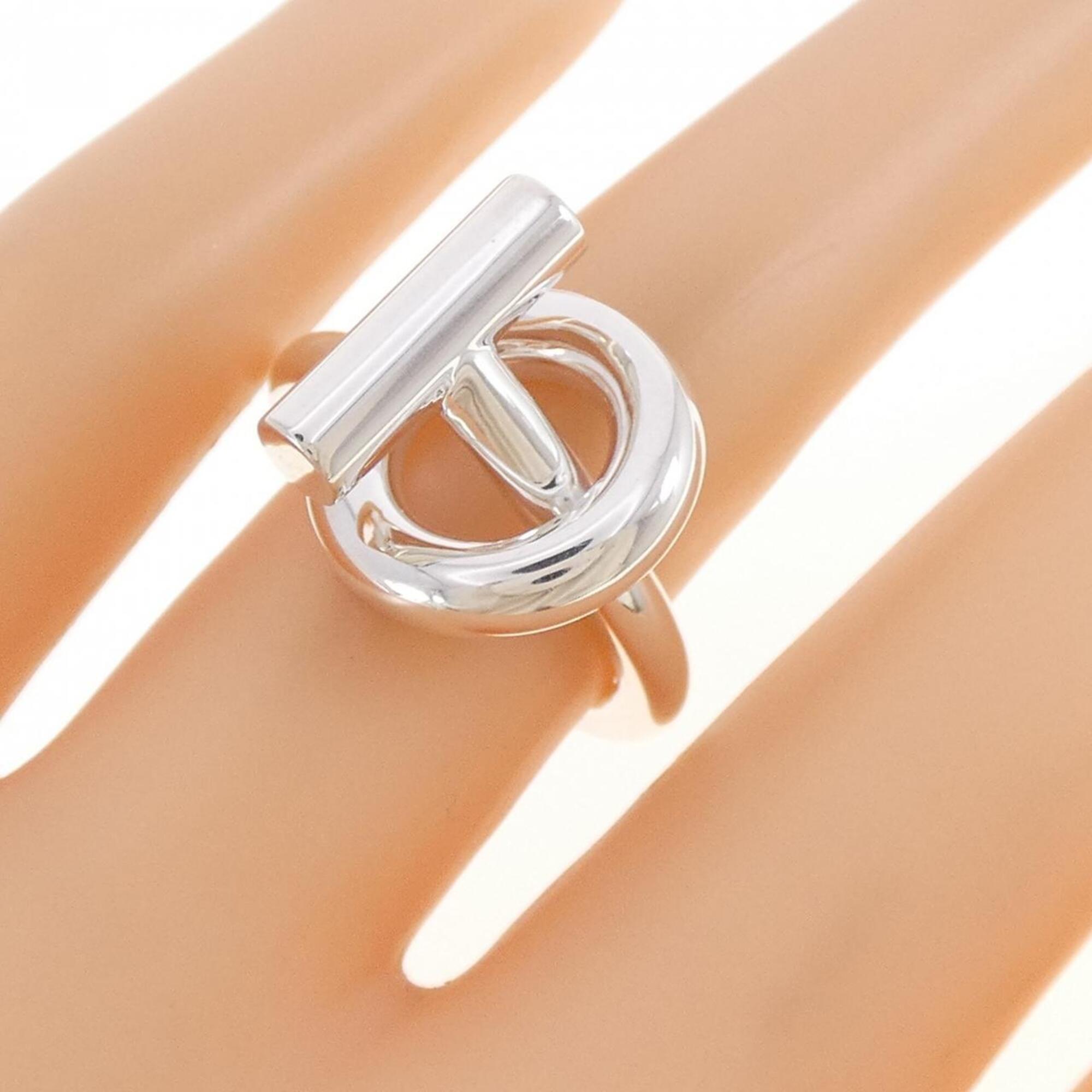 Hermes Silver 925 Band Ring (Pre-Owned)