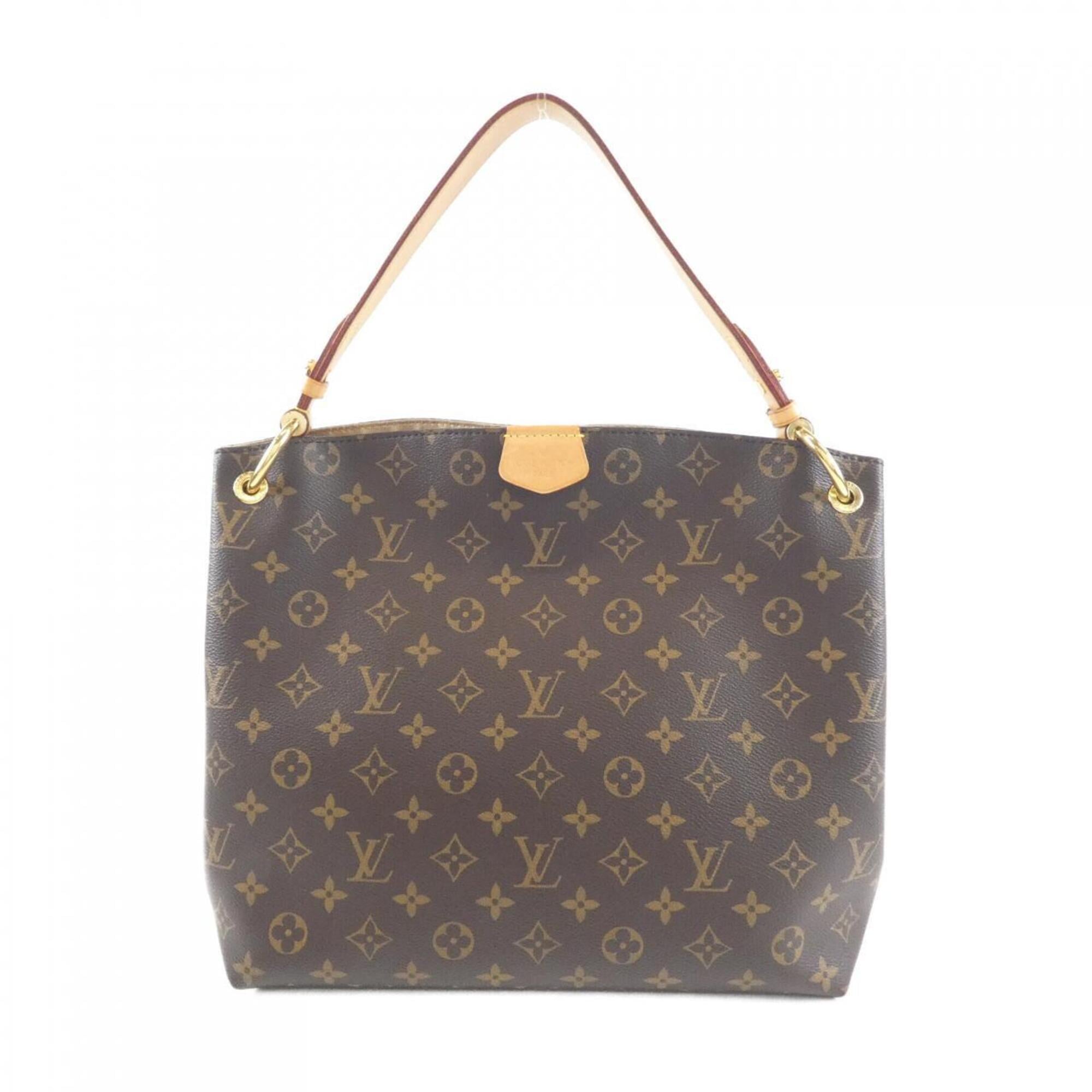 Louis Vuitton Monogram Beige Marron Coated Canvas Shoulder Bag (Pre-Owned)