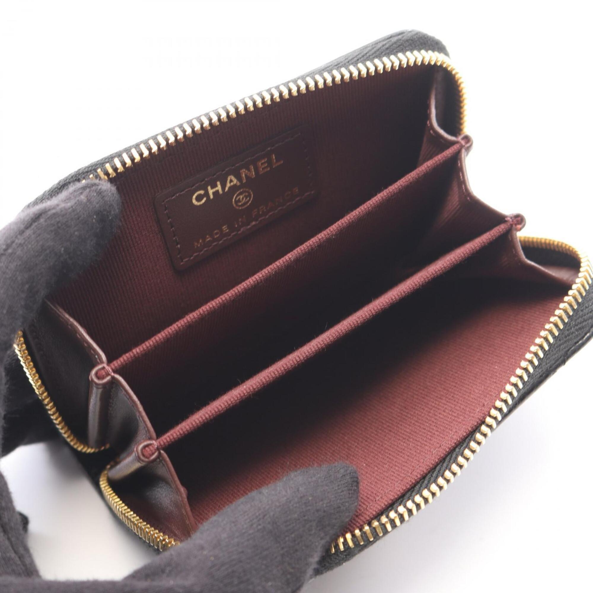 Chanel Black Grained Calfskin Coin Purse/Coin Case (Pre-Owned)