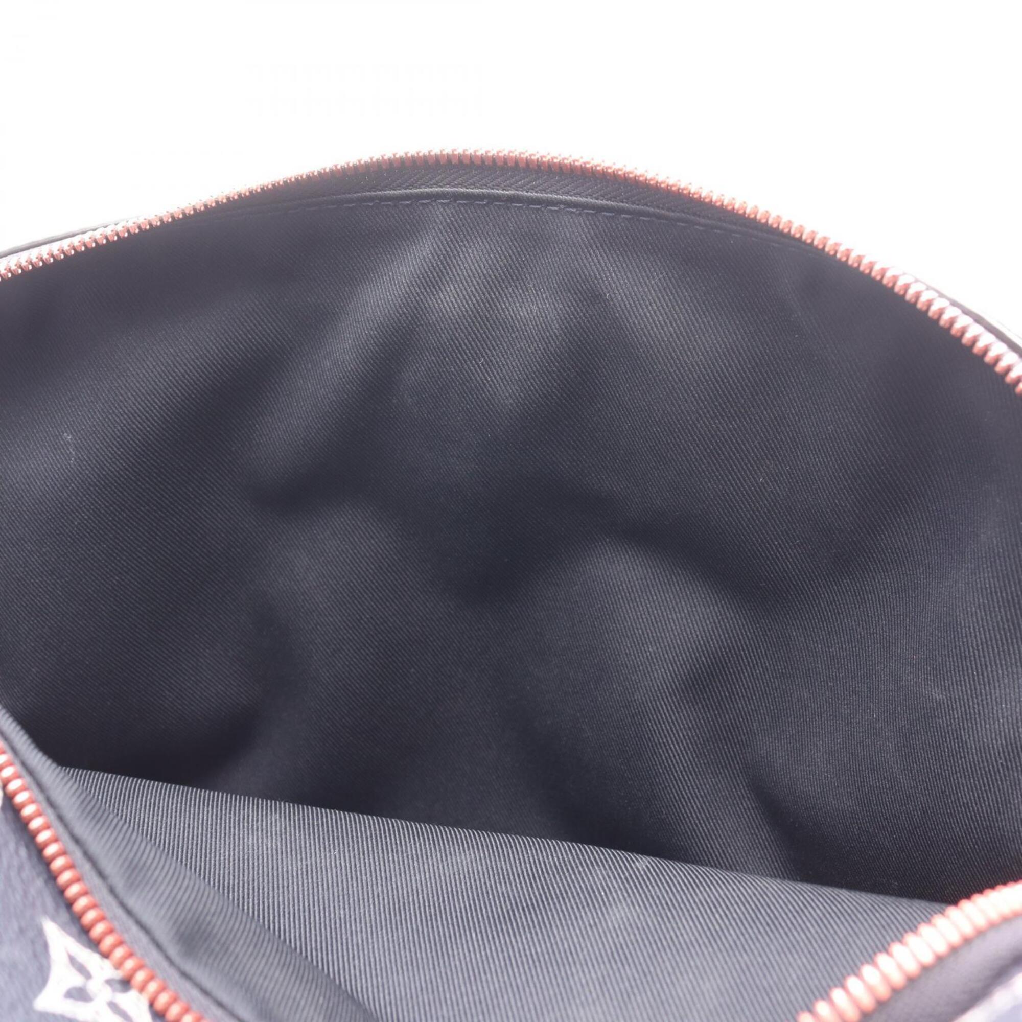 Louis Vuitton Black Red Color White Coated Canvas Leather Backpack (Pre-Owned)