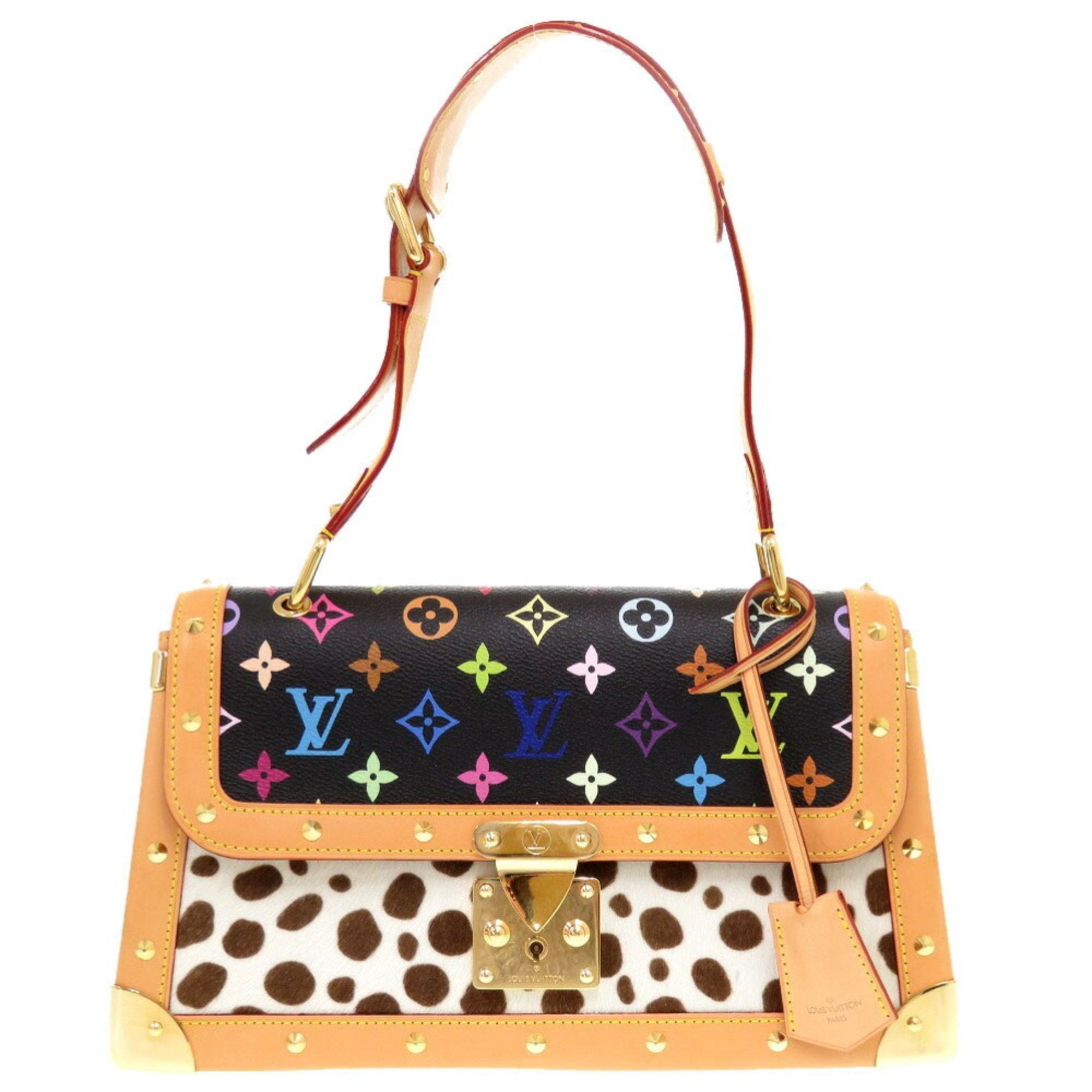 Louis Vuitton Black Multi-Color Noir Monogram Multicolore Leather Handbag Shoulder Bag (Pre-Owned)