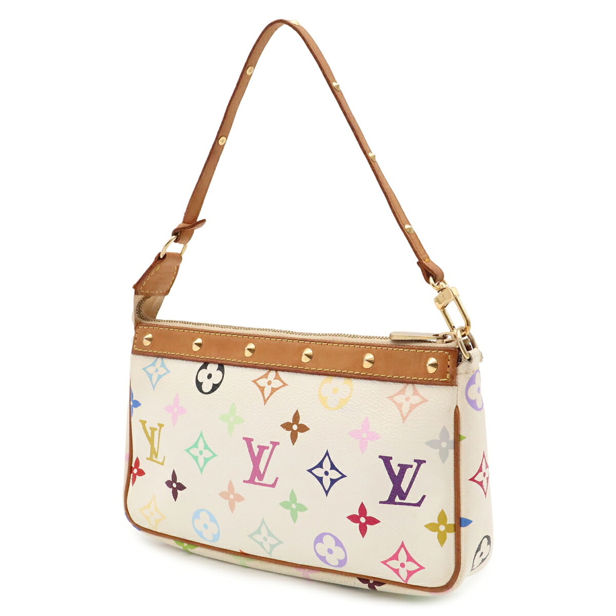 Louis Vuitton Blanc Monogram Multi-Color White Monogram Multicolore Handbag Pochette Pouch (Pre-Owned)