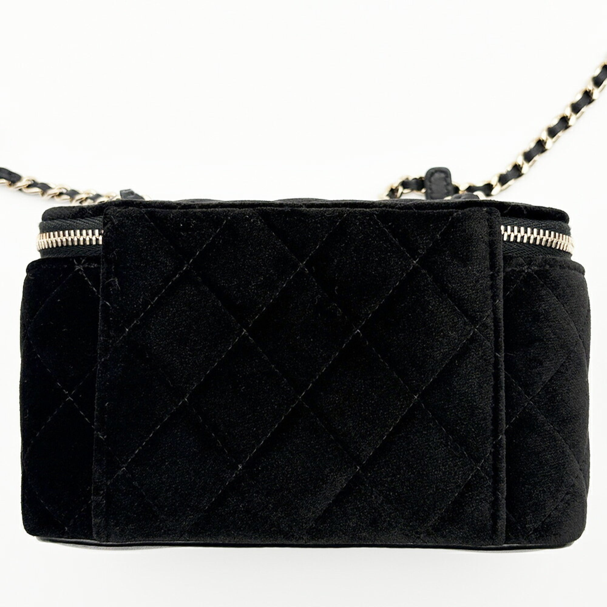 Chanel Black Leather Shoulder Bag Vanity Bag (Pre-Owned)