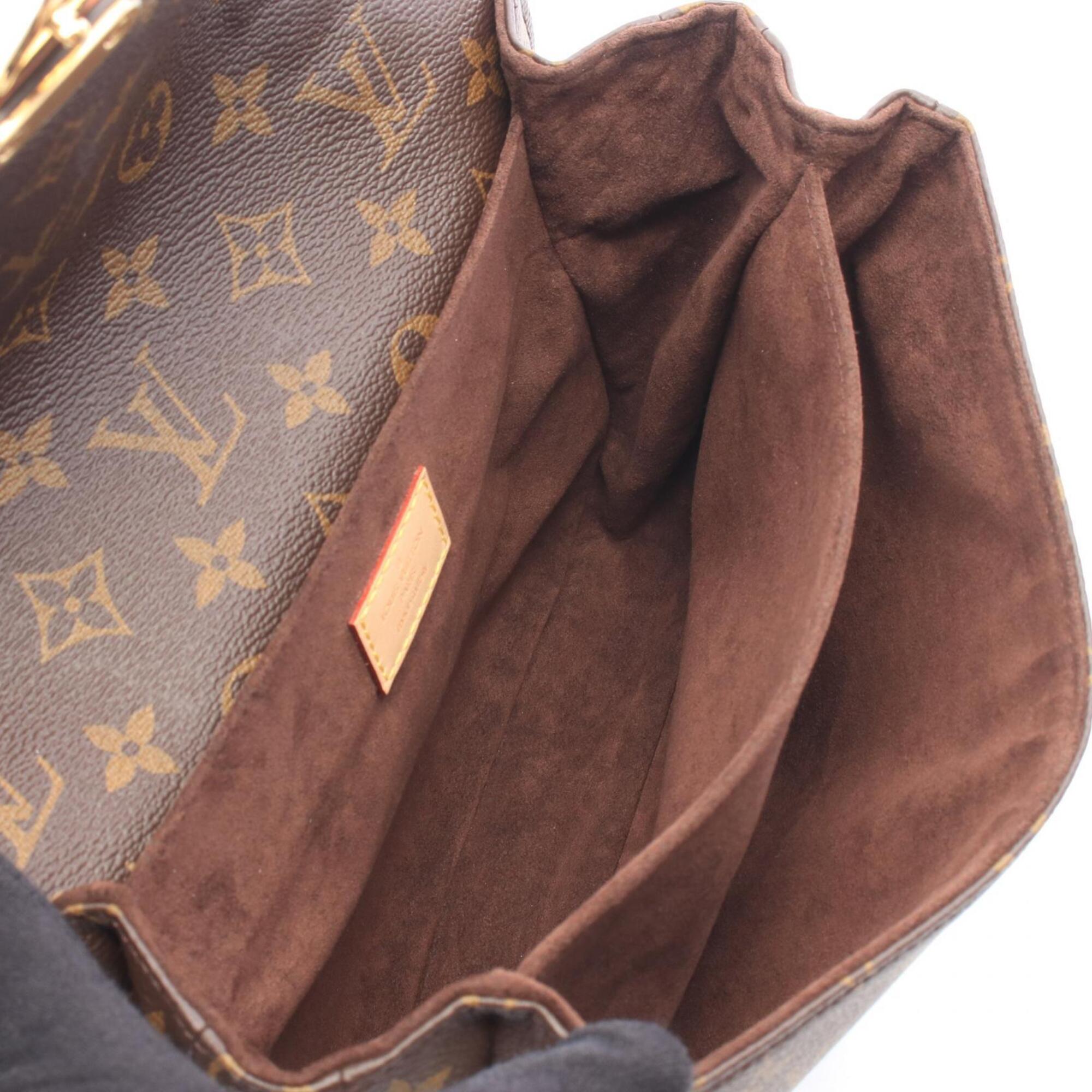 Louis Vuitton Brown Coated Canvas Monogram Leather Handbag Pochette (Pre-Owned)