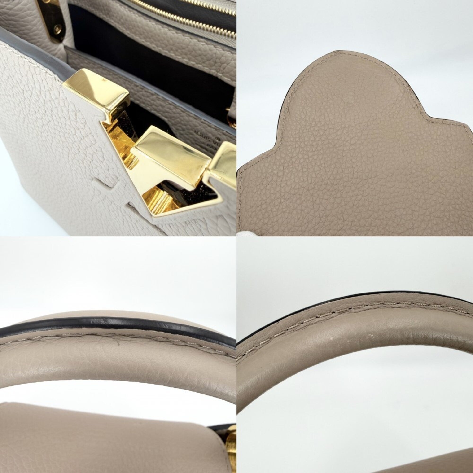 Louis Vuitton Beige Leather Handbag Shoulder Bag (Pre-Owned)