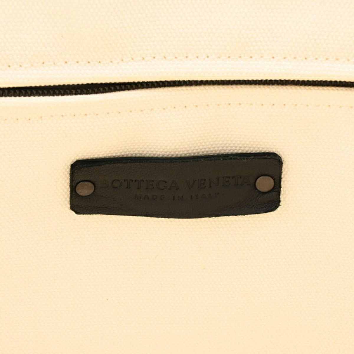 Bottega Veneta White Canvas Shoulder Bag Tote Bag (Pre-Owned)
