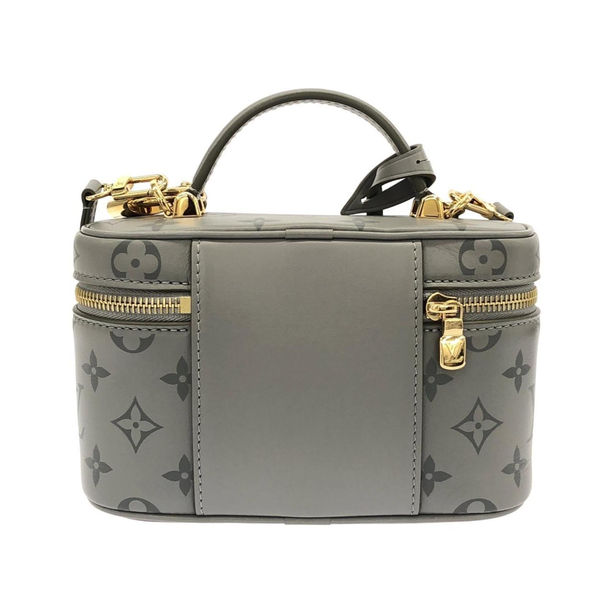 Louis Vuitton Gray Leather Handbag Pouch Shoulder Bag (Pre-Owned)