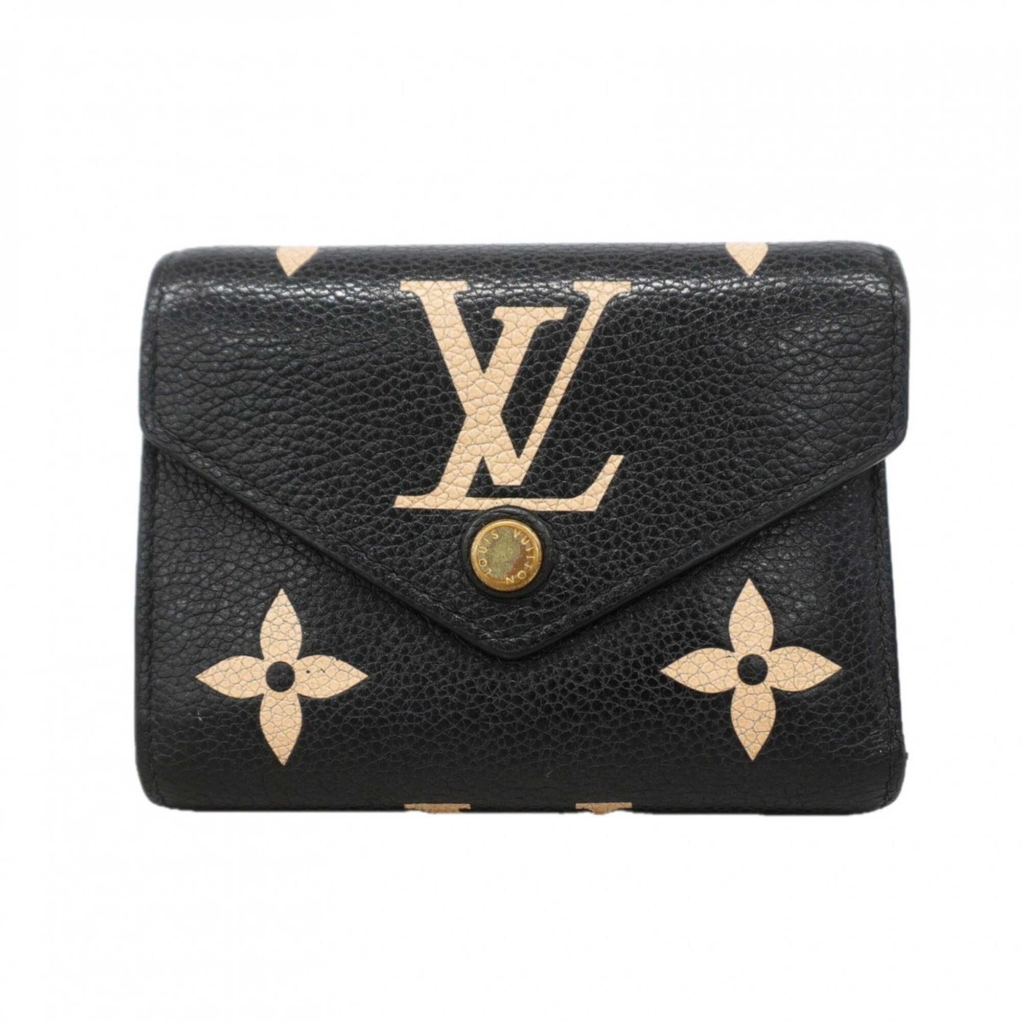 Louis Vuitton Beige Black Wallet (Tri-Fold) (Pre-Owned)