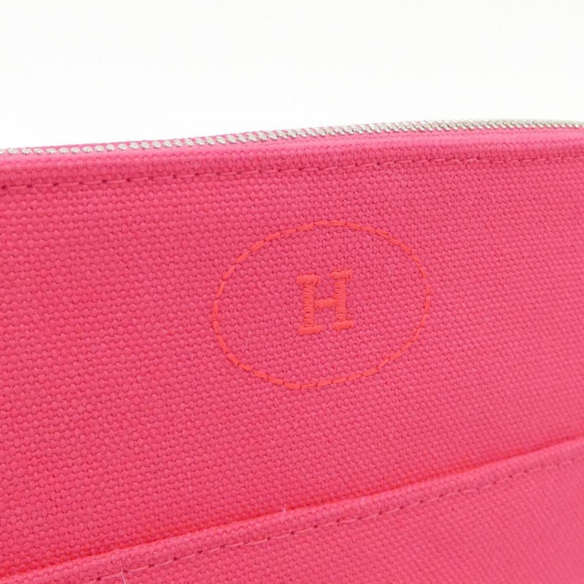 Hermes Pink Canvas Handbag Pouch (Pre-Owned)